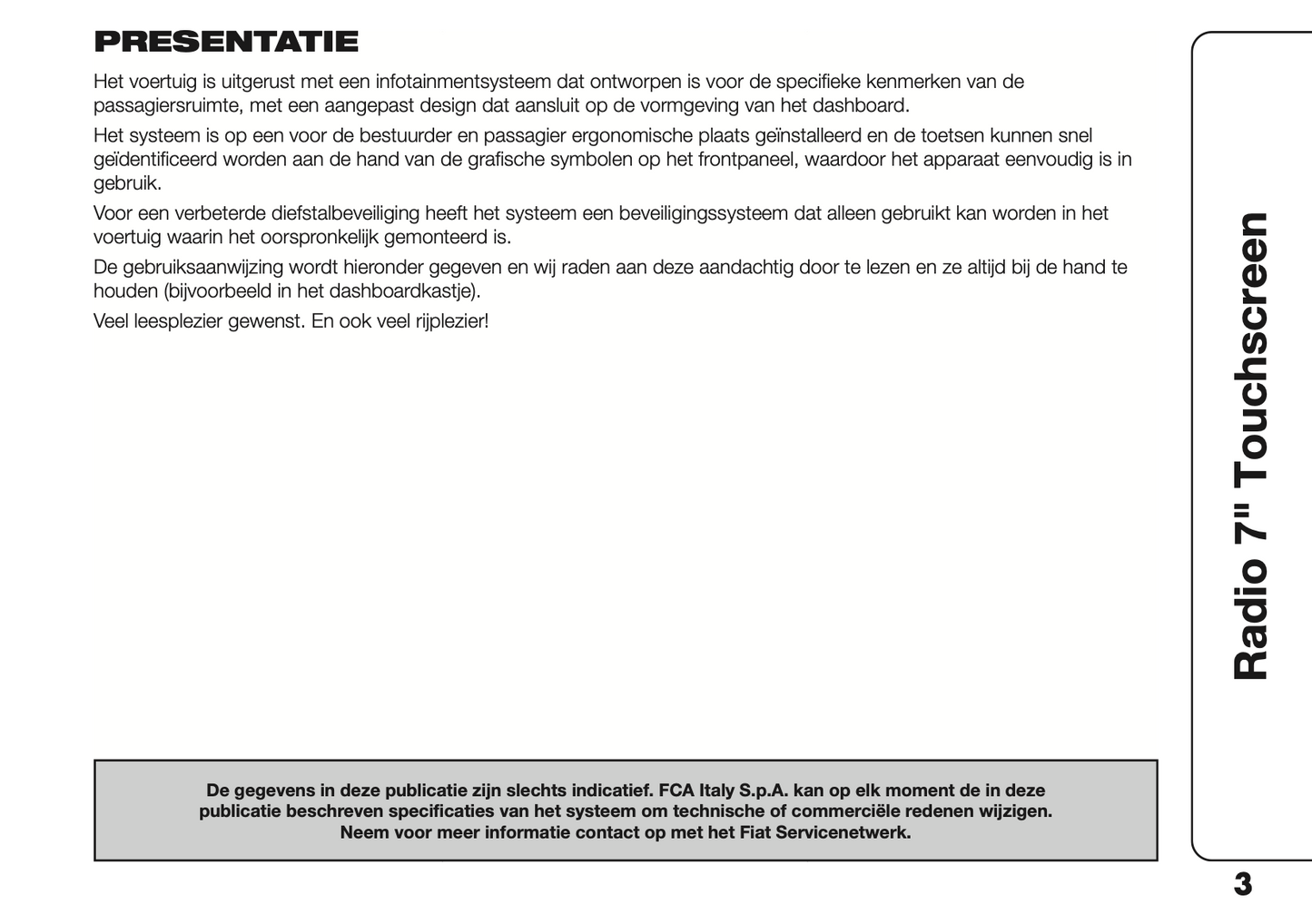 2023 Fiat Panda Uconnect 7.0 Infotainment Handleiding | Nederlands