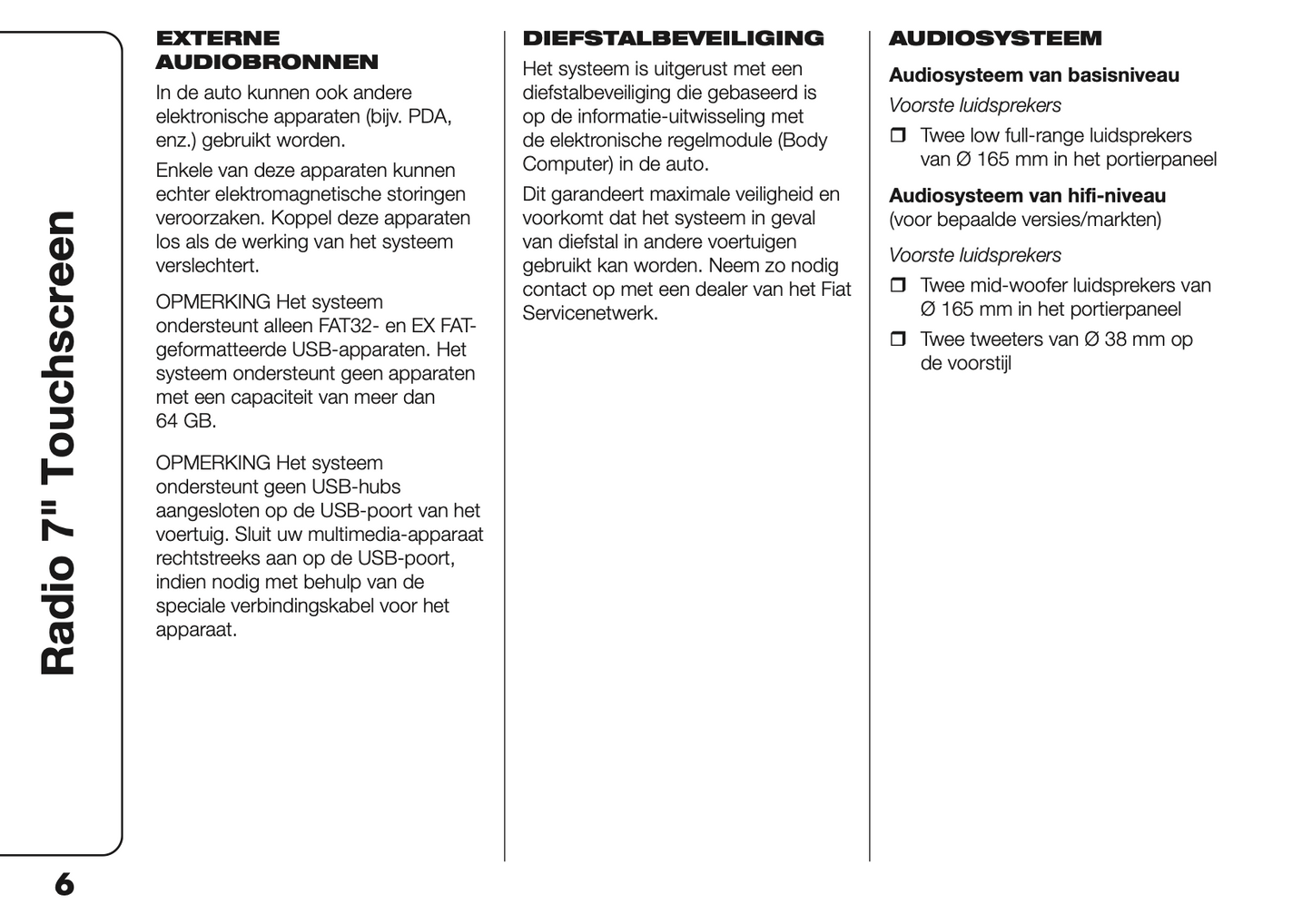 2023 Fiat Panda Uconnect 7.0 Infotainment Handleiding | Nederlands
