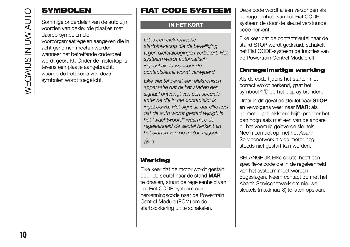 2014 Abarth 500 Gebruikershandleiding | Nederlands