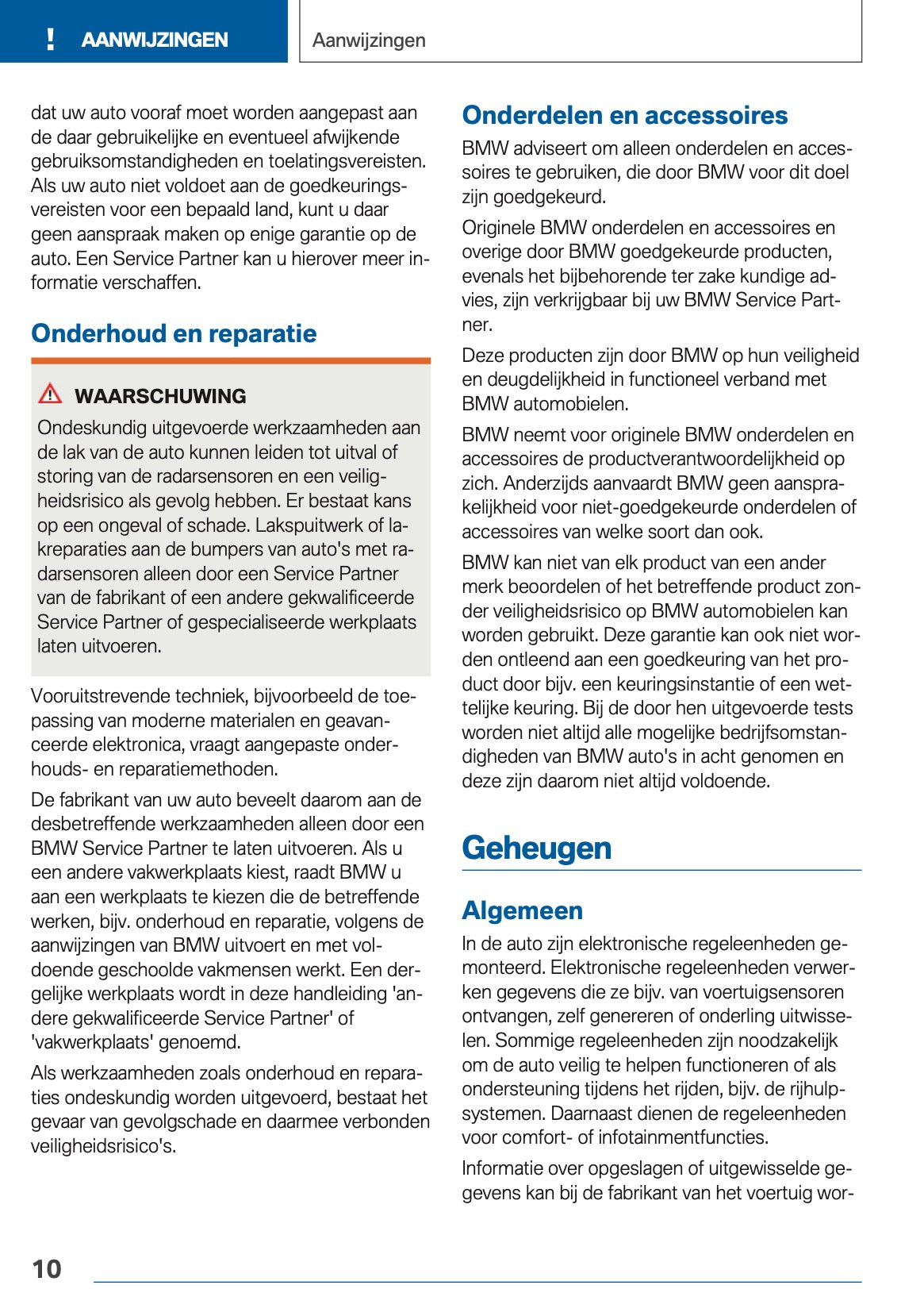 2019 BMW X2 Owner's Manual | Dutch