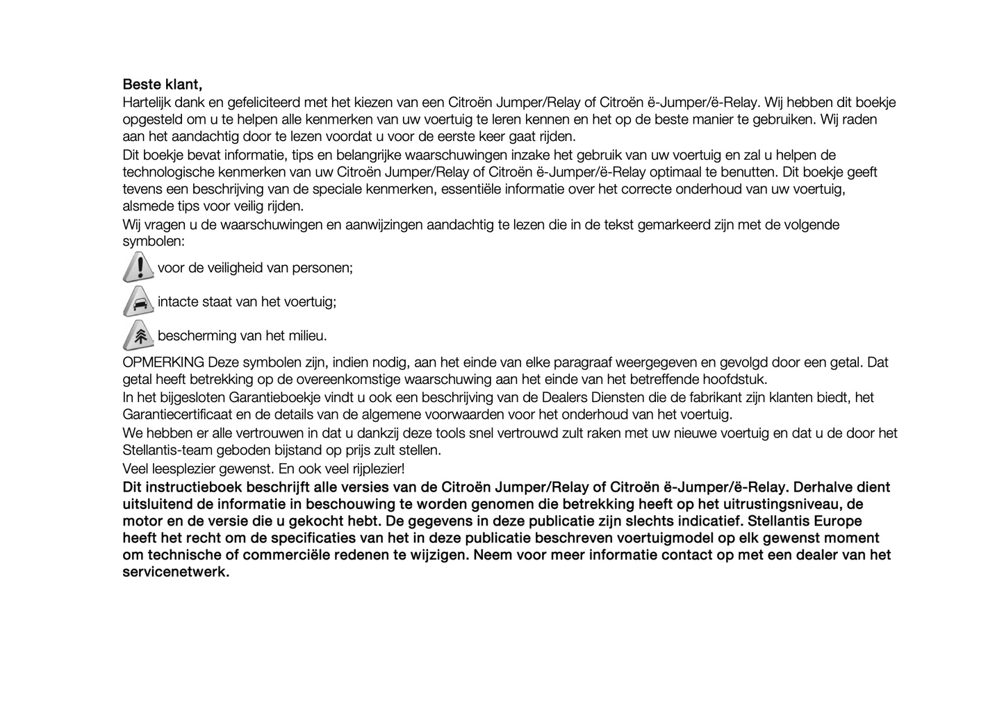 2024 Citroën Jumper/ë-Jumper/Relay/ë-Relay Gebruikershandleiding | Nederlands