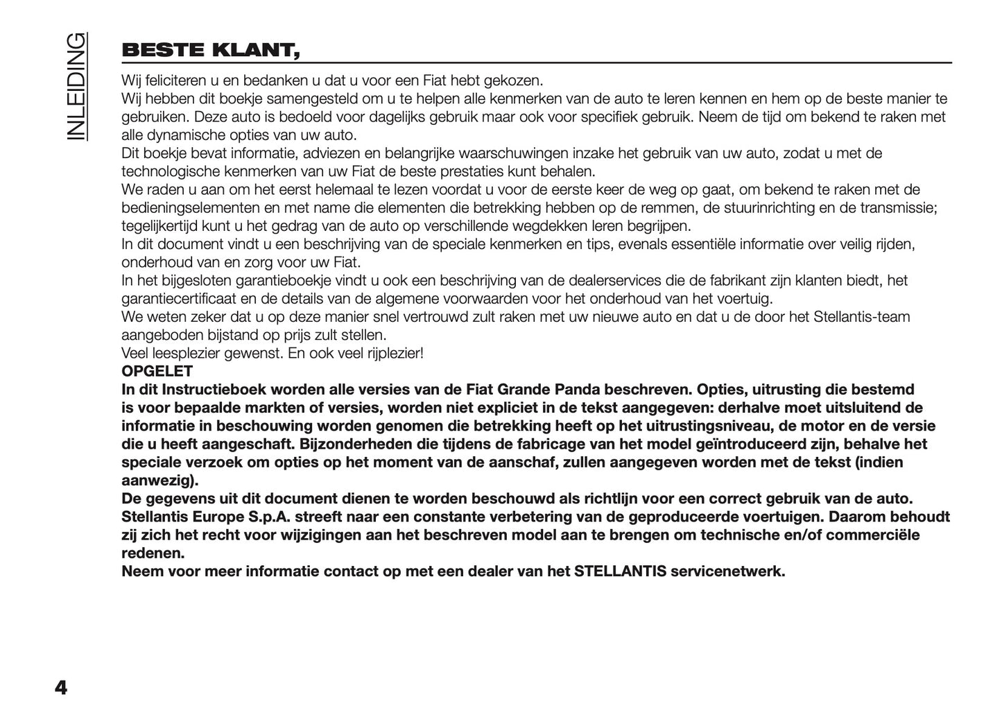 2025 Fiat Grande Panda Gebruikershandleiding | Nederlands