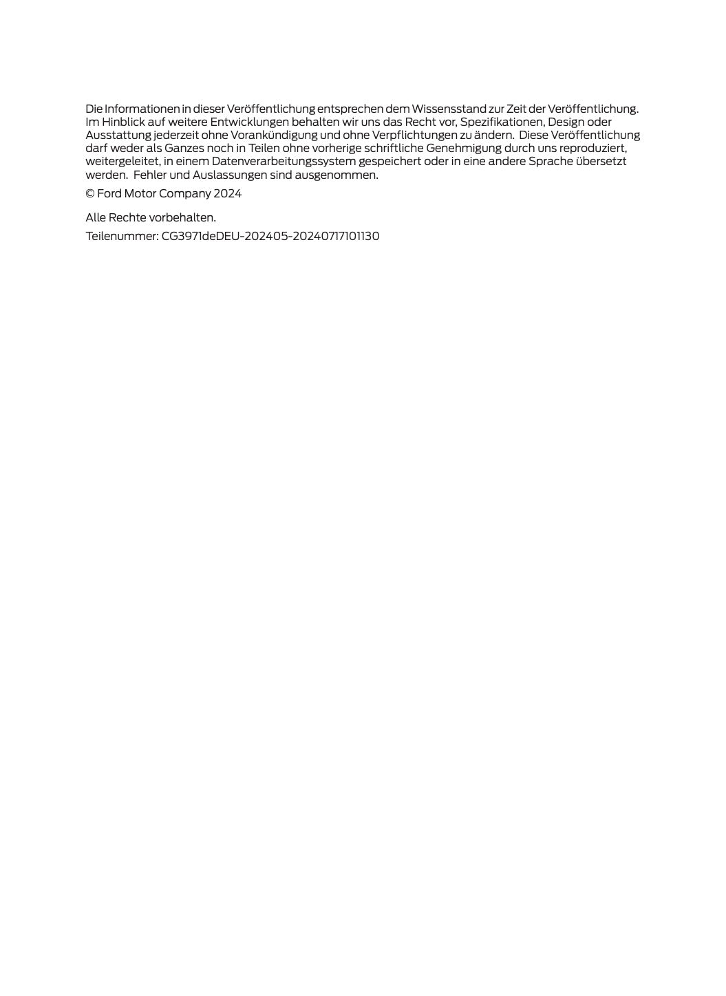 2024-2025 Ford Tourneo Courier/Transit Courier Bedienungsanleitung | Deutsch