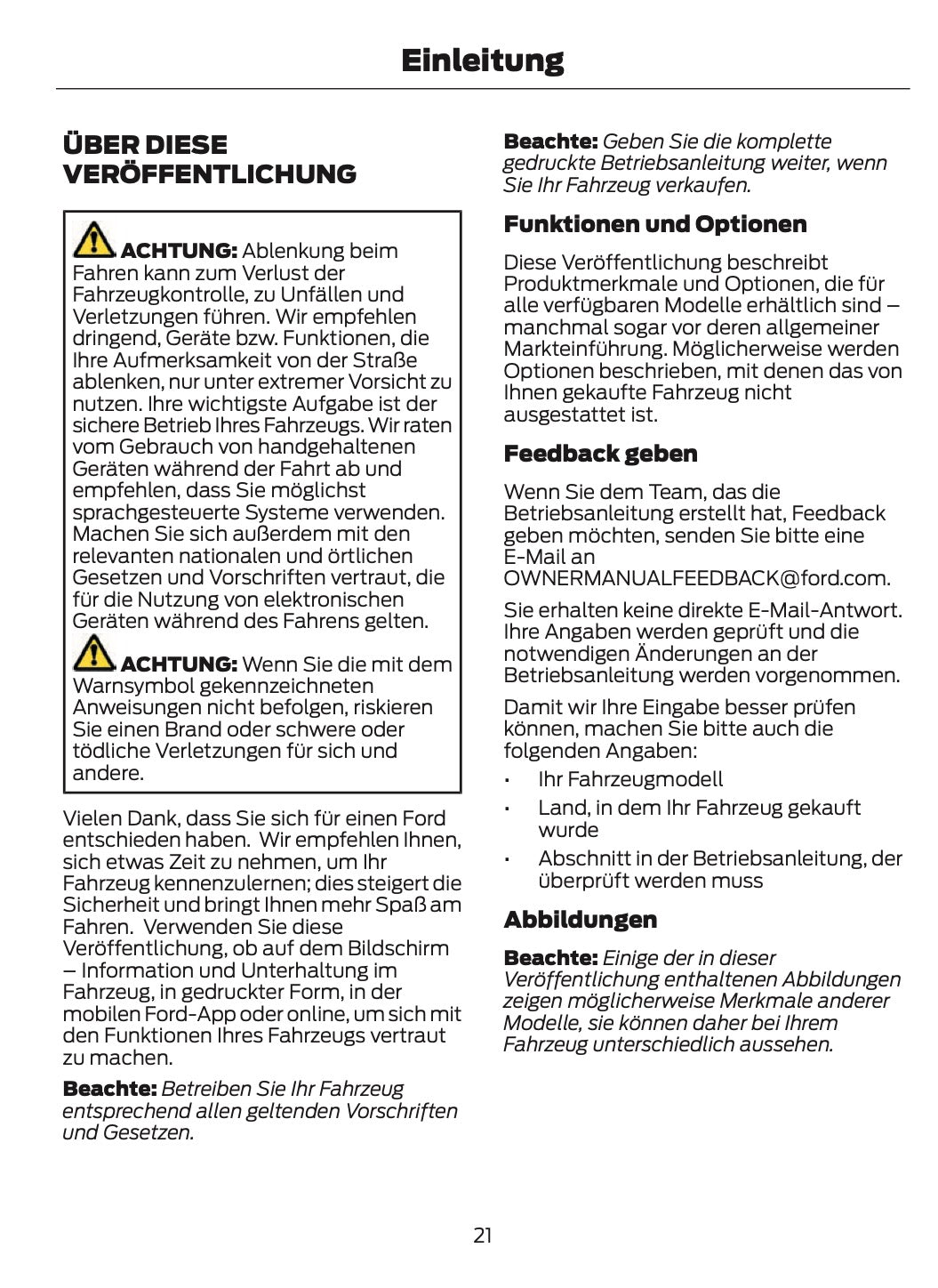 2024-2025 Ford Tourneo Courier/Transit Courier Bedienungsanleitung | Deutsch