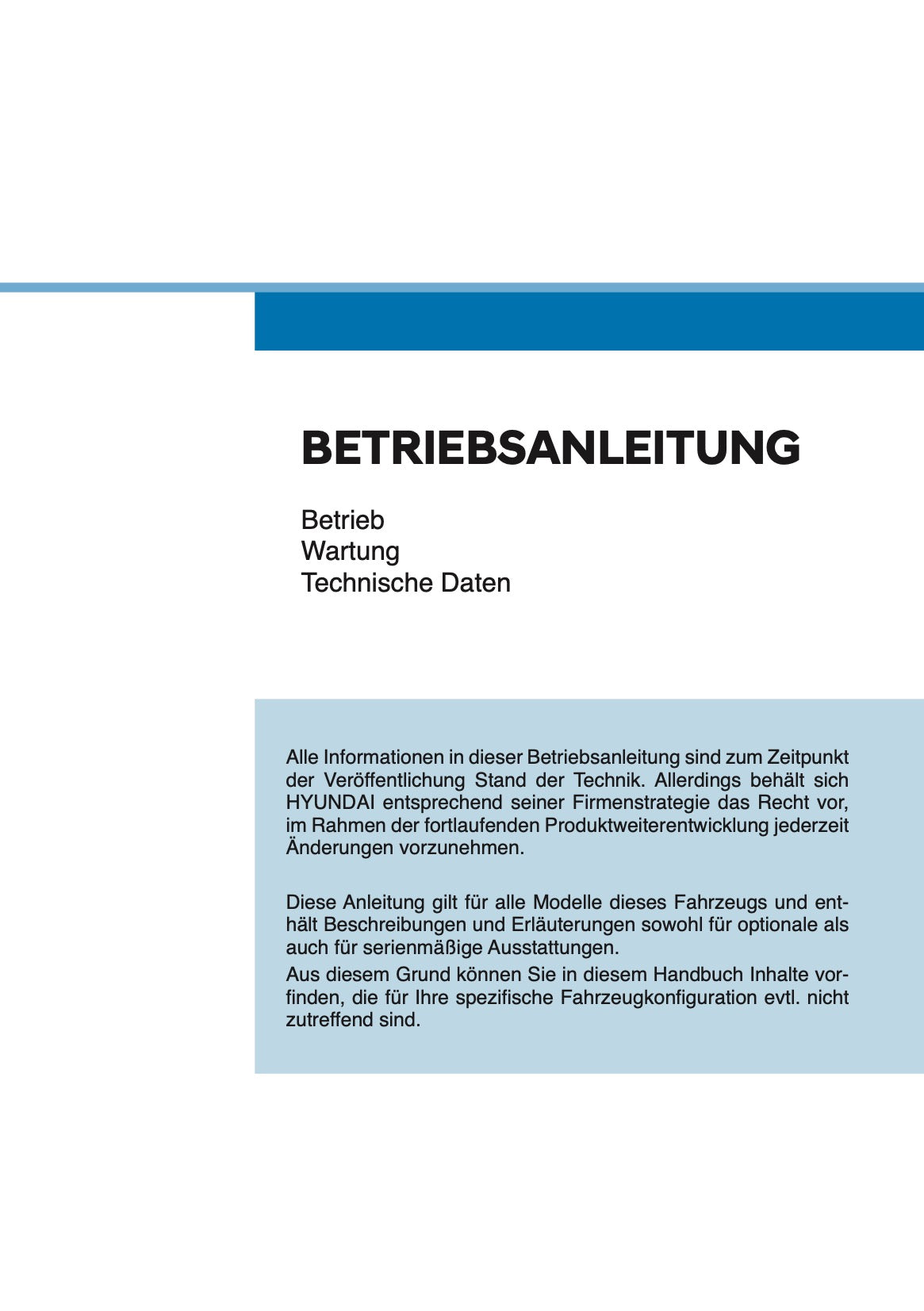 2024 Hyundai i10 Bedienungsanleitung | Deutsch