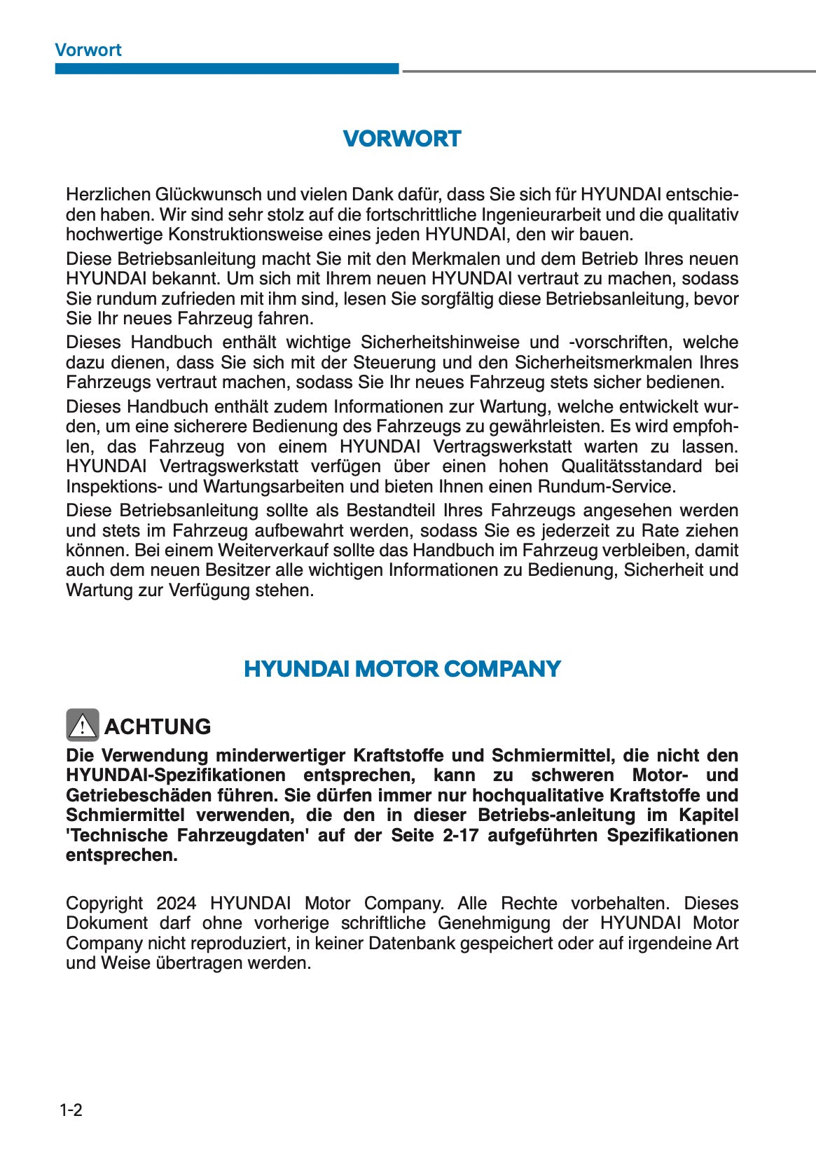 2024 Hyundai i10 Bedienungsanleitung | Deutsch