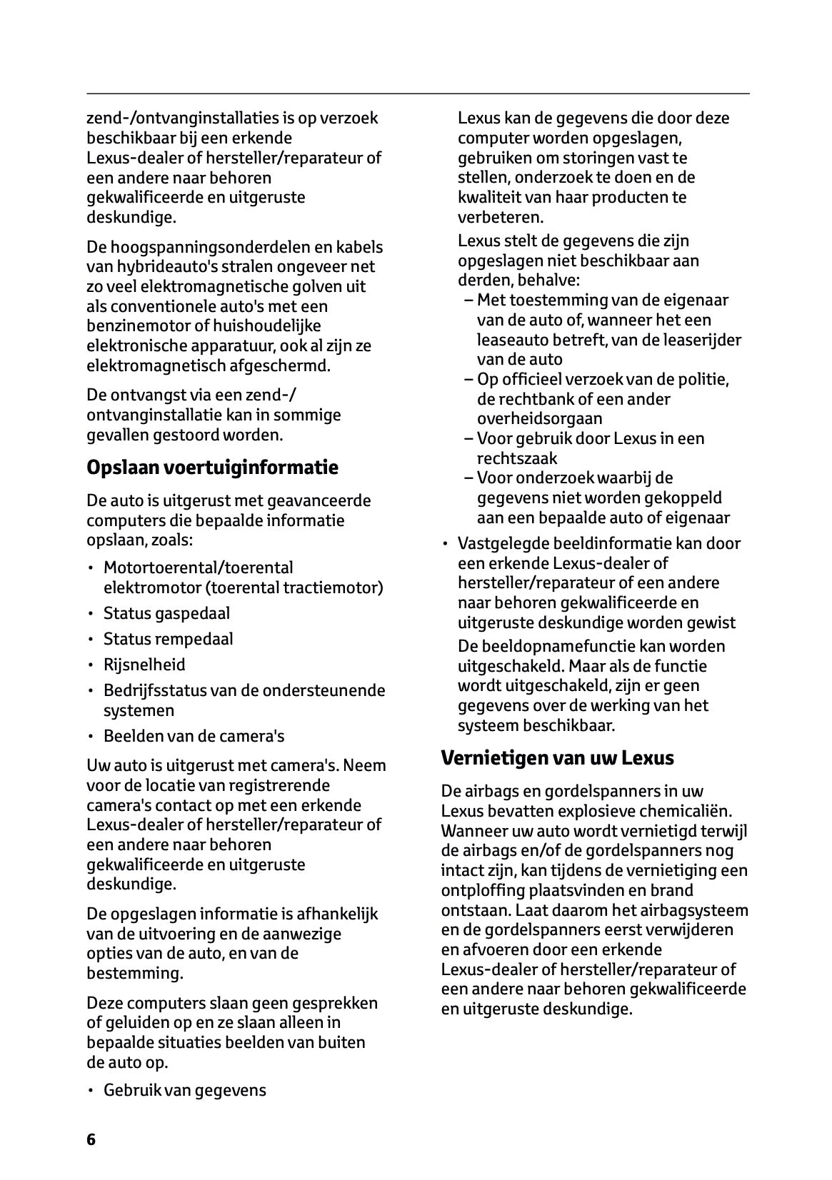 2024 Lexus ES 300h Owner's Manual | Dutch