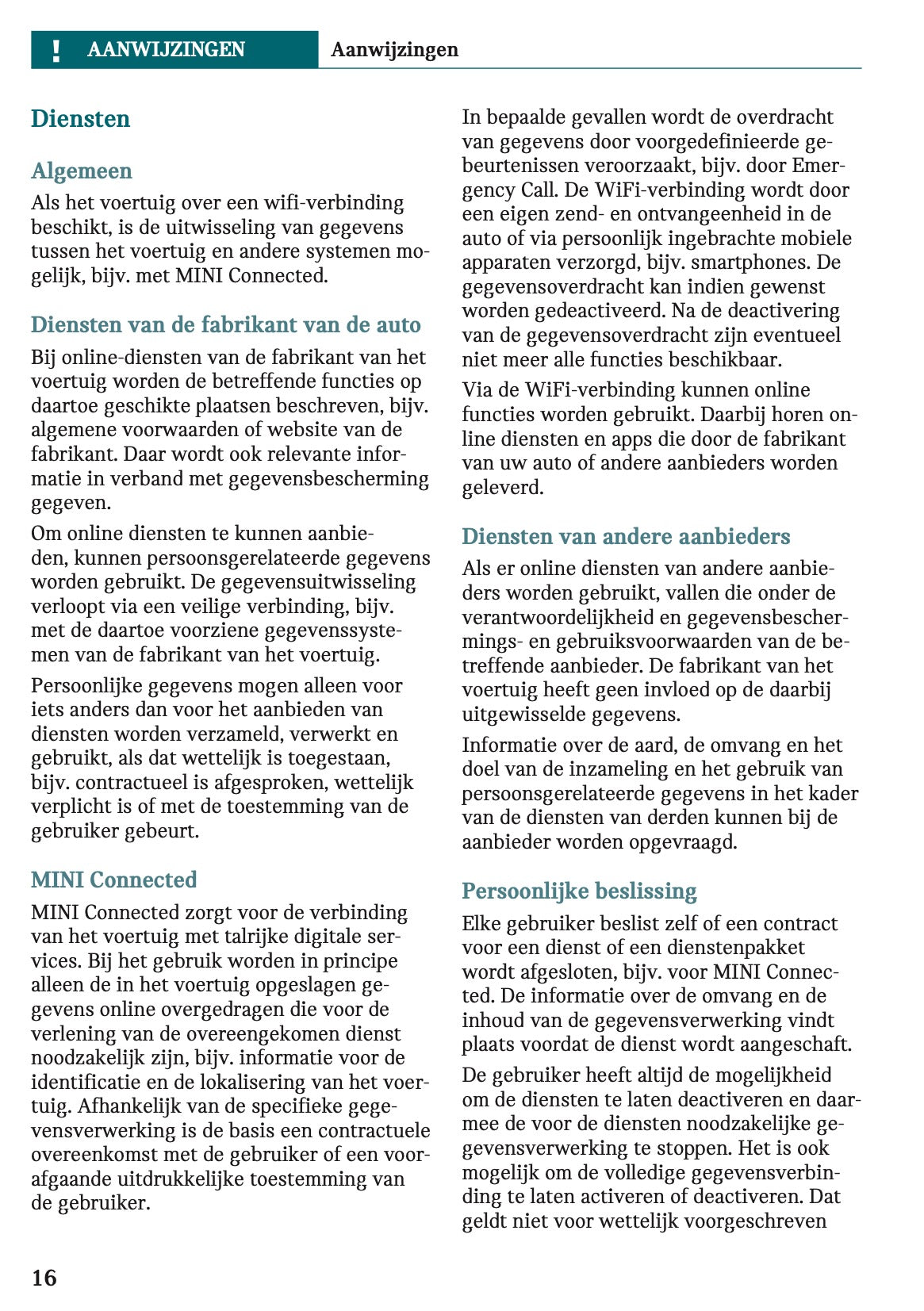 2024 Mini Countryman Electric Owner's Manual | Dutch