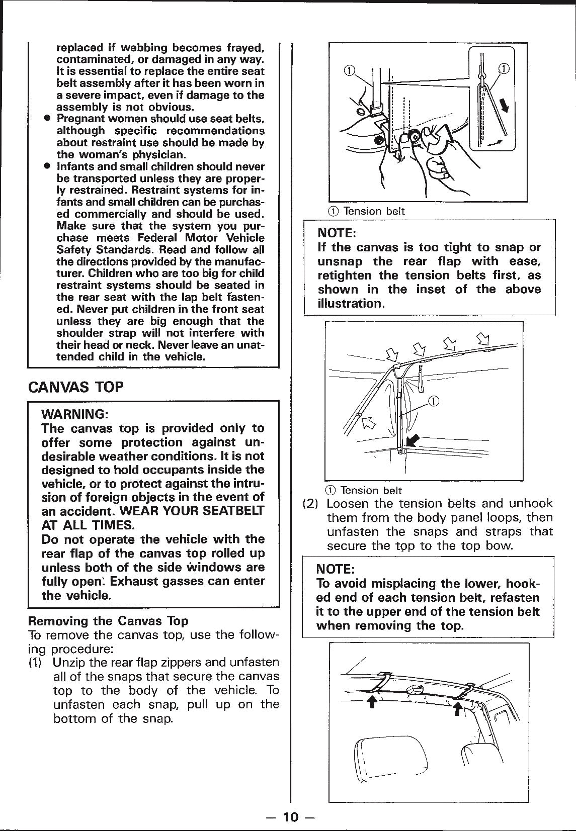 1988 Suzuki Samurai Owner's Manual | English
