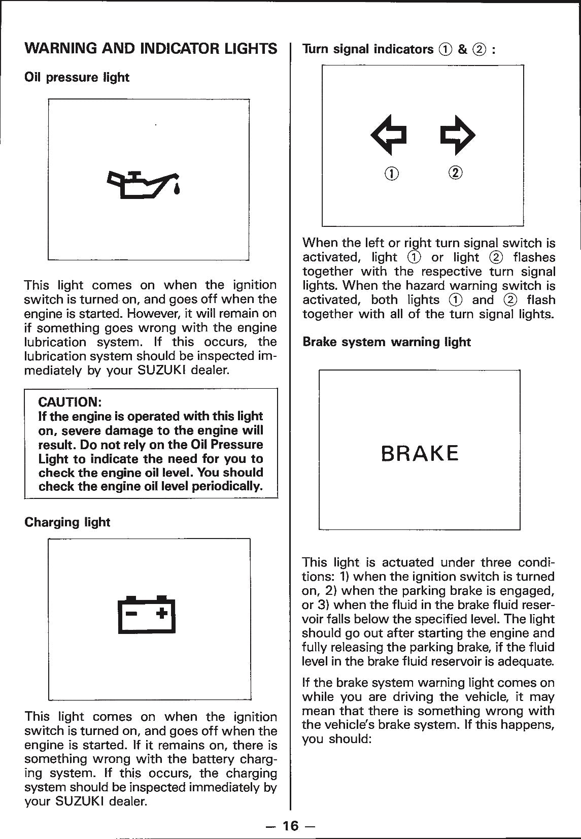 1988 Suzuki Samurai Owner's Manual | English