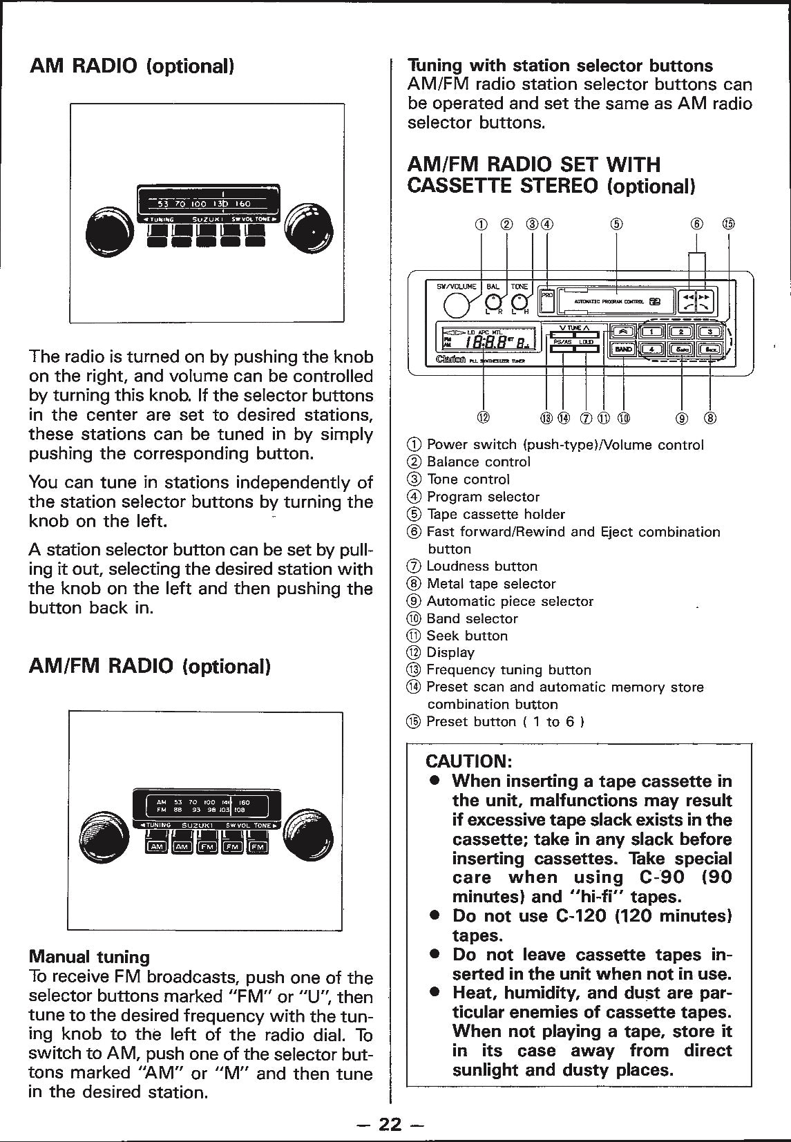 1988 Suzuki Samurai Owner's Manual | English