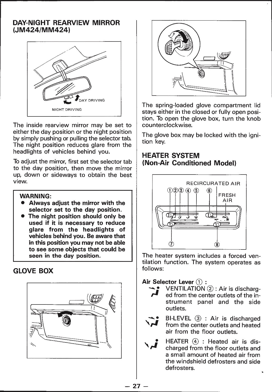 1988 Suzuki Samurai Owner's Manual | English
