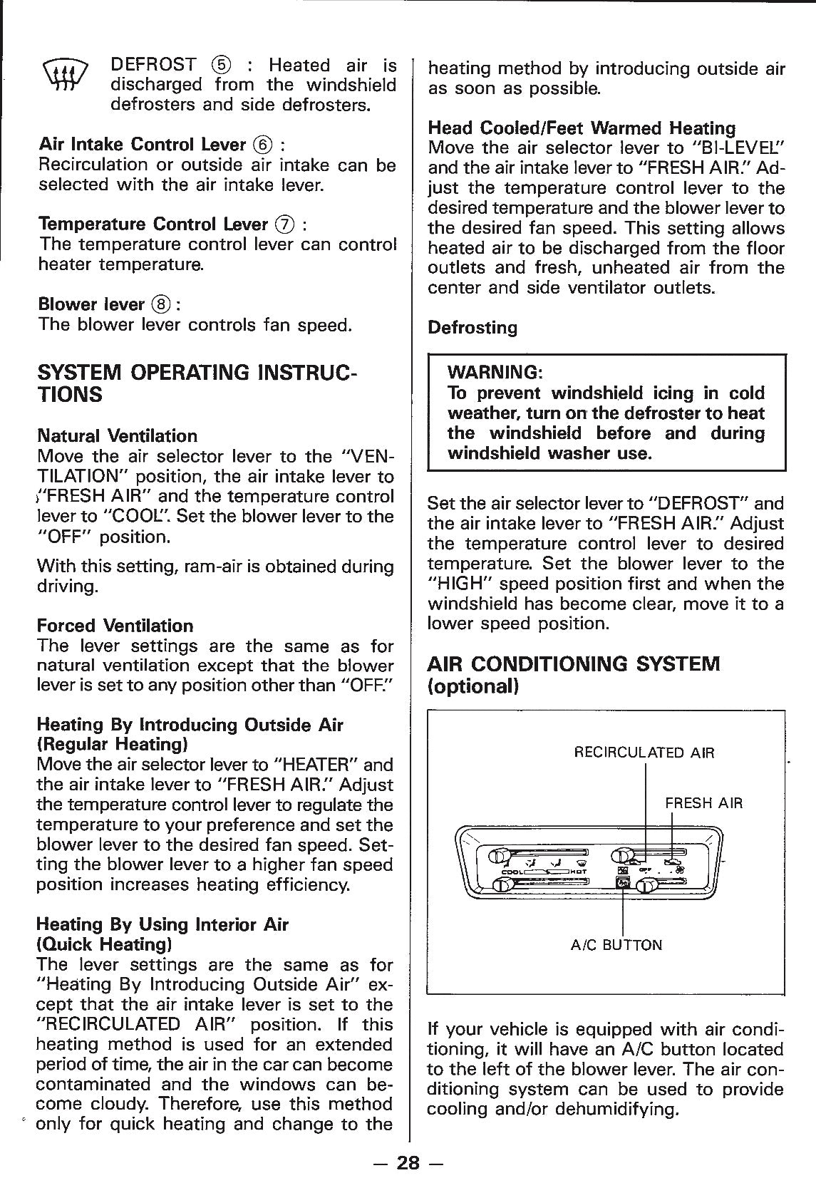 1988 Suzuki Samurai Owner's Manual | English