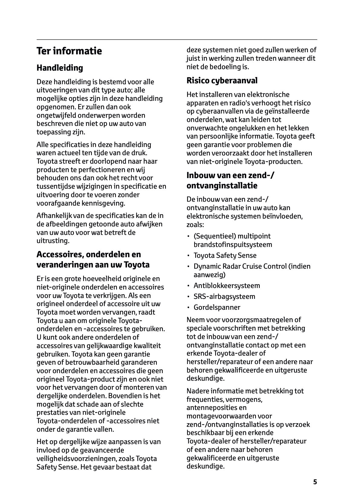 2025 Toyota GR Yaris Gebruikershandleiding | Nederlands