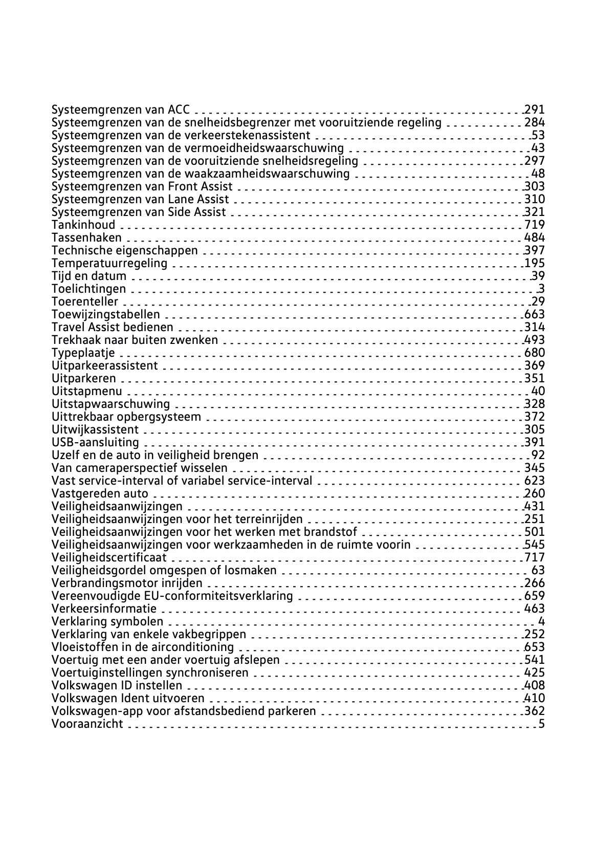 2024-2025 Volkswagen Tiguan Owner's Manual | Dutch