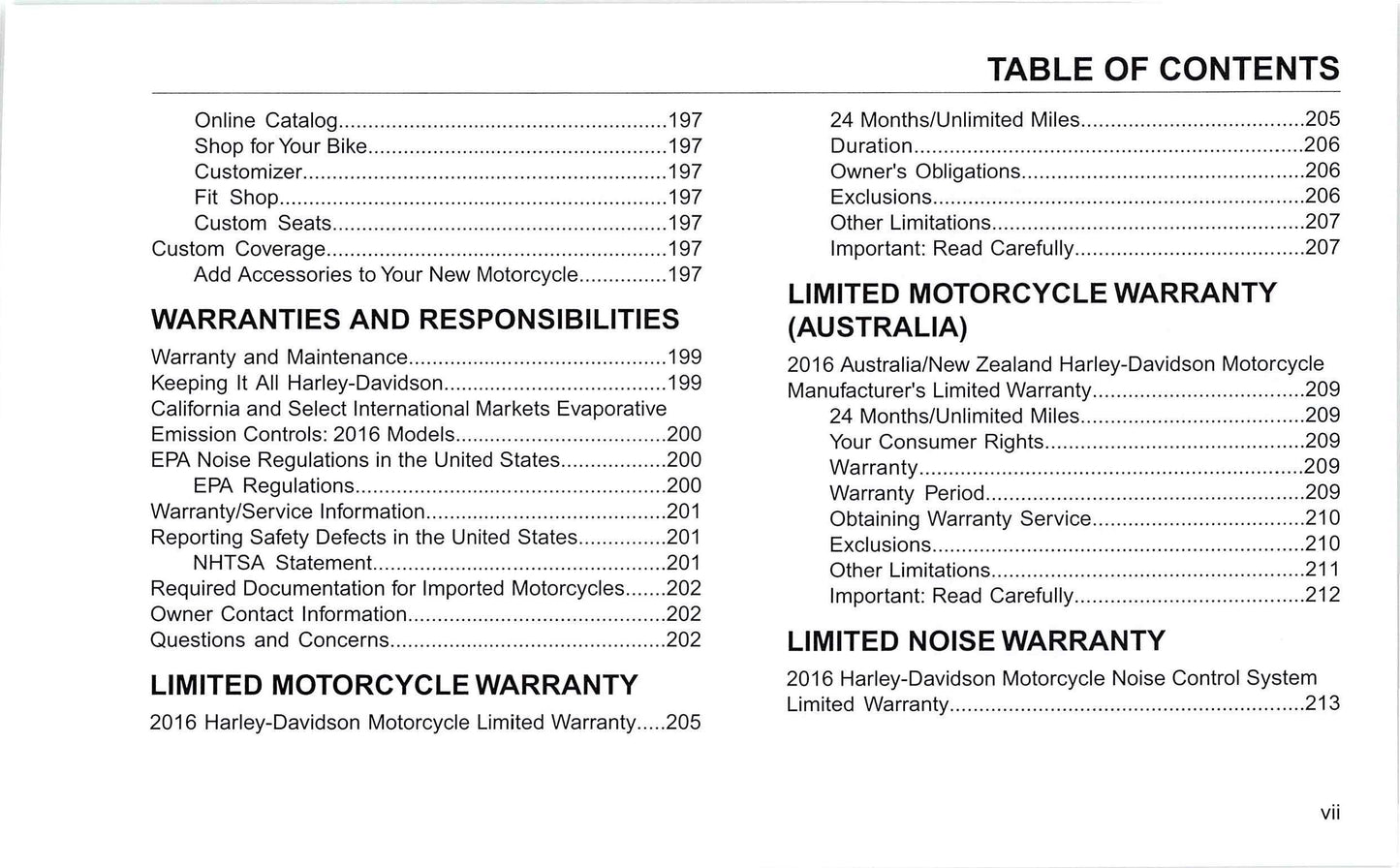 2016 Harley-Davidson Sportster Bedienungsanleitung | Englisch