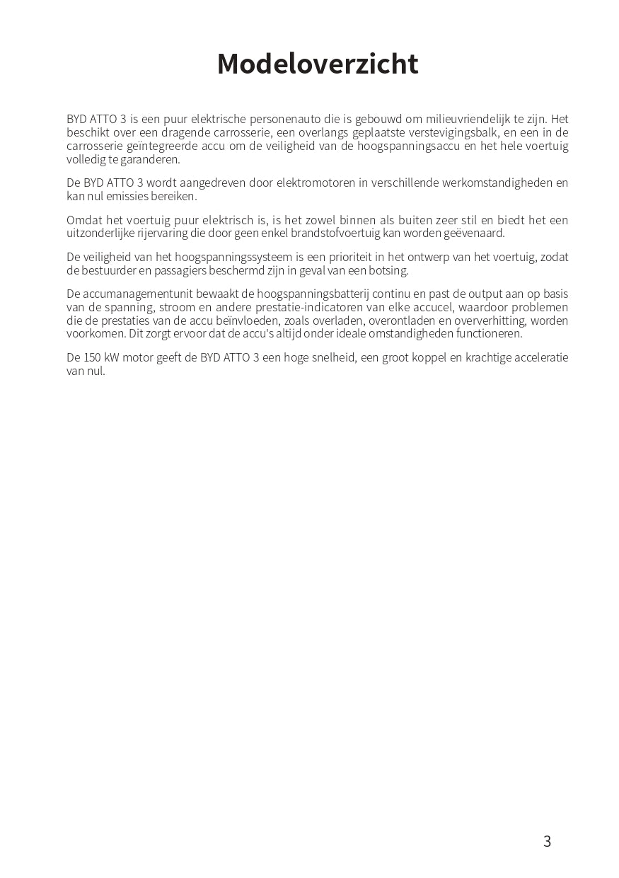 2023-2024 BYD Atto 3 Owner's Manual | Dutch