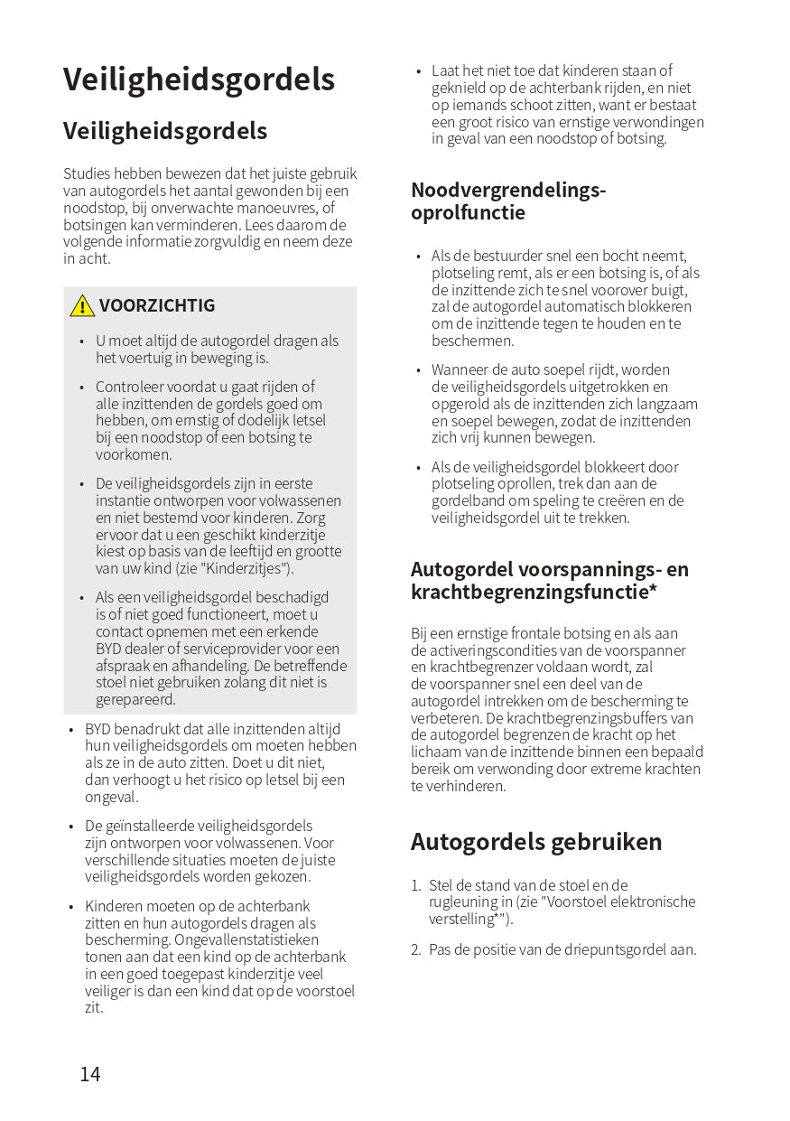2023-2024 BYD Atto 3 Owner's Manual | Dutch