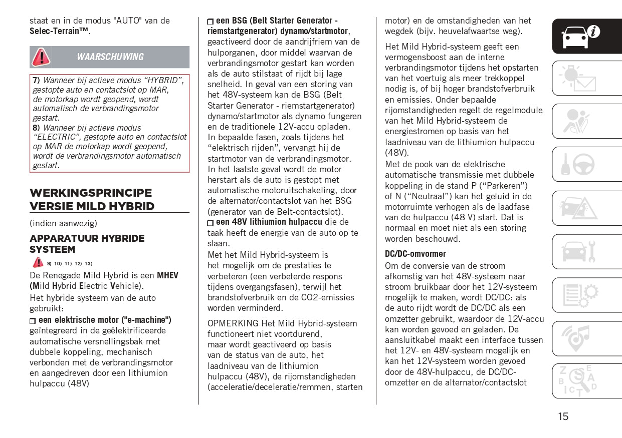 2023-2024 Jeep Renegade Gebruikershandleiding | Nederlands