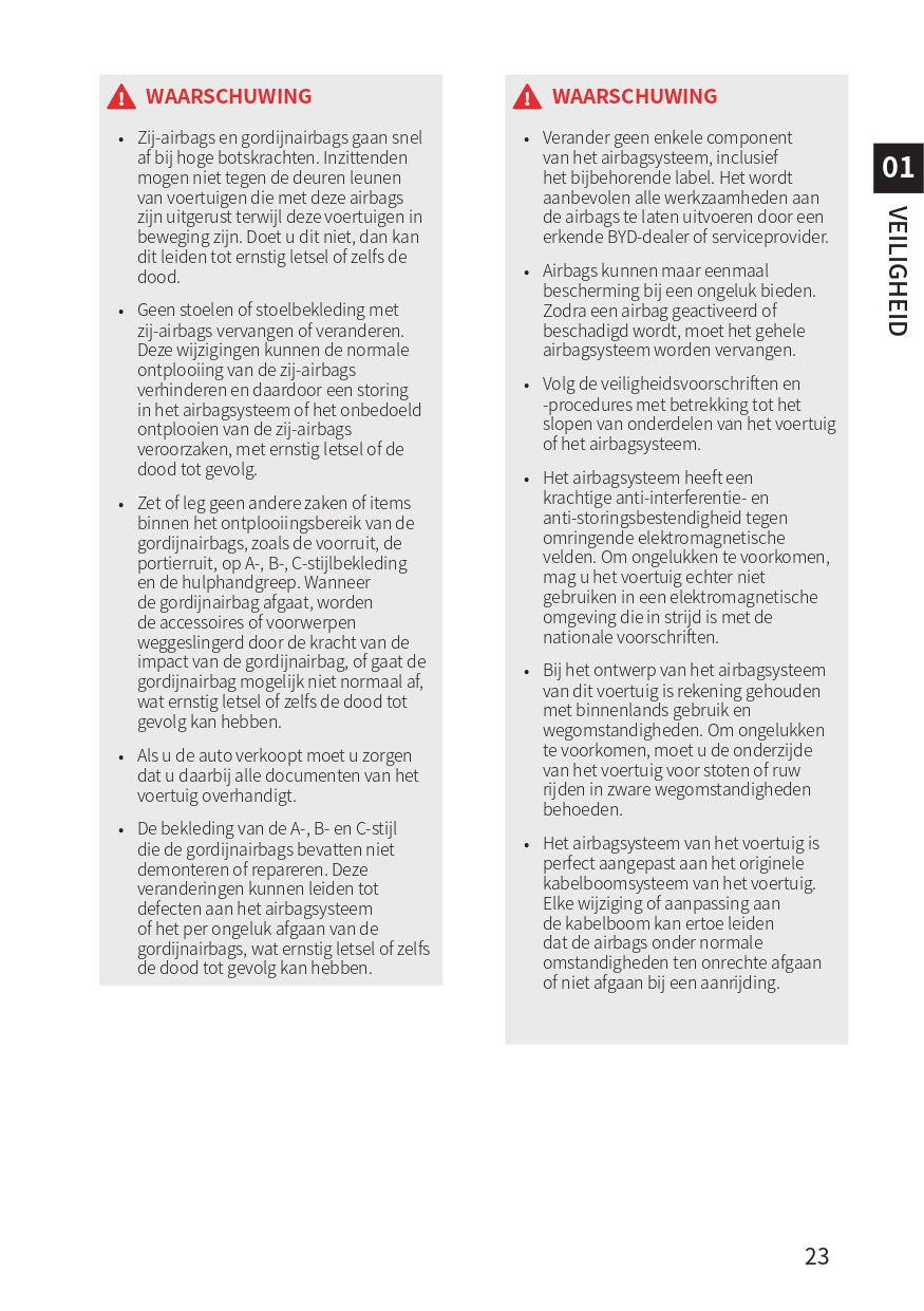 2023-2024 BYD Atto 3 Owner's Manual | Dutch