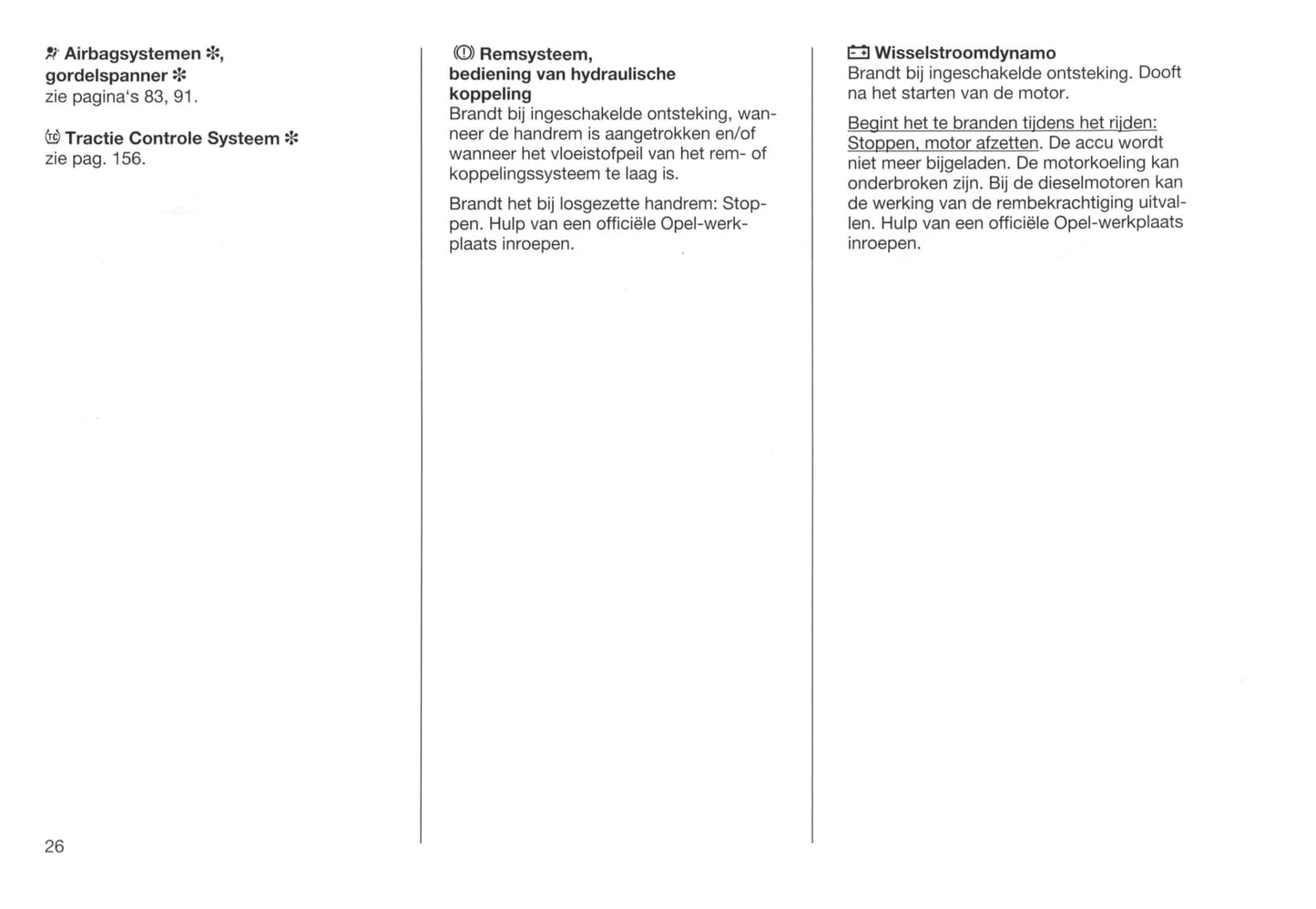 1999-2003 Opel Omega Owner's Manual | Dutch