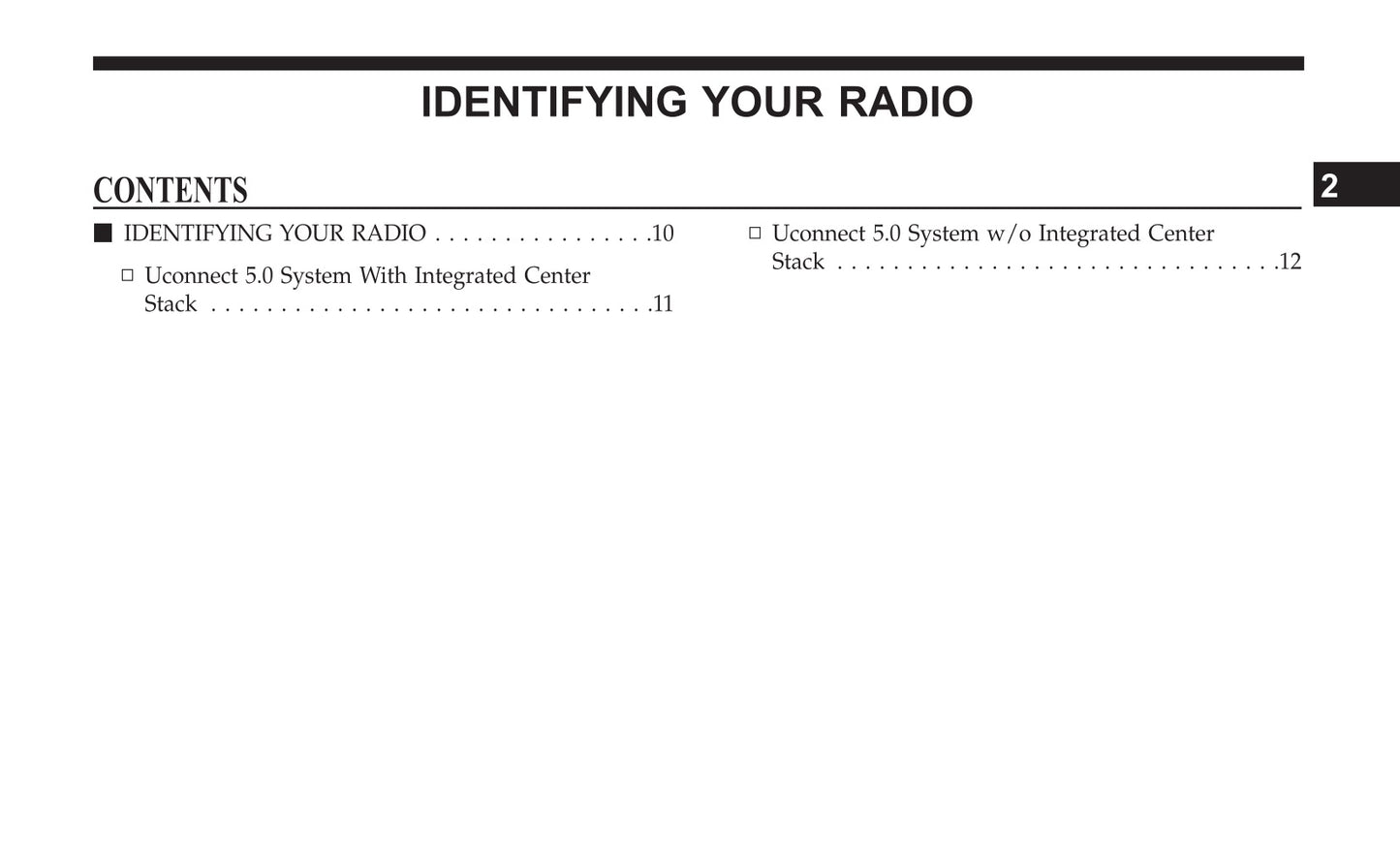 Uconnect 5.0 Supplement Owner's Manual
