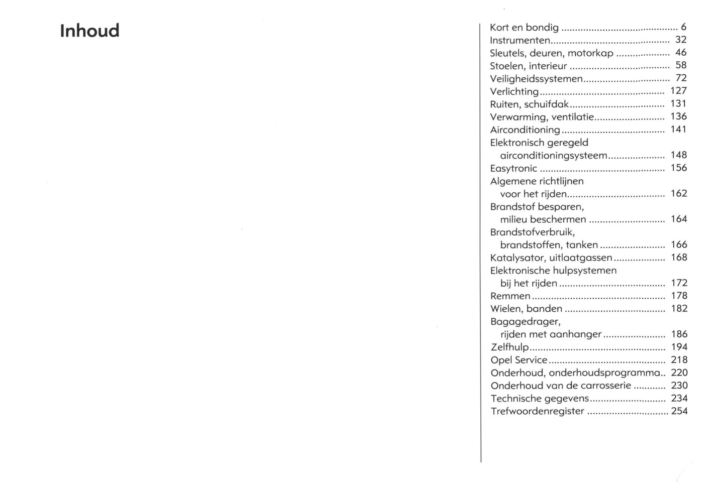 2003-2005 Opel Meriva Owner's Manual | Dutch