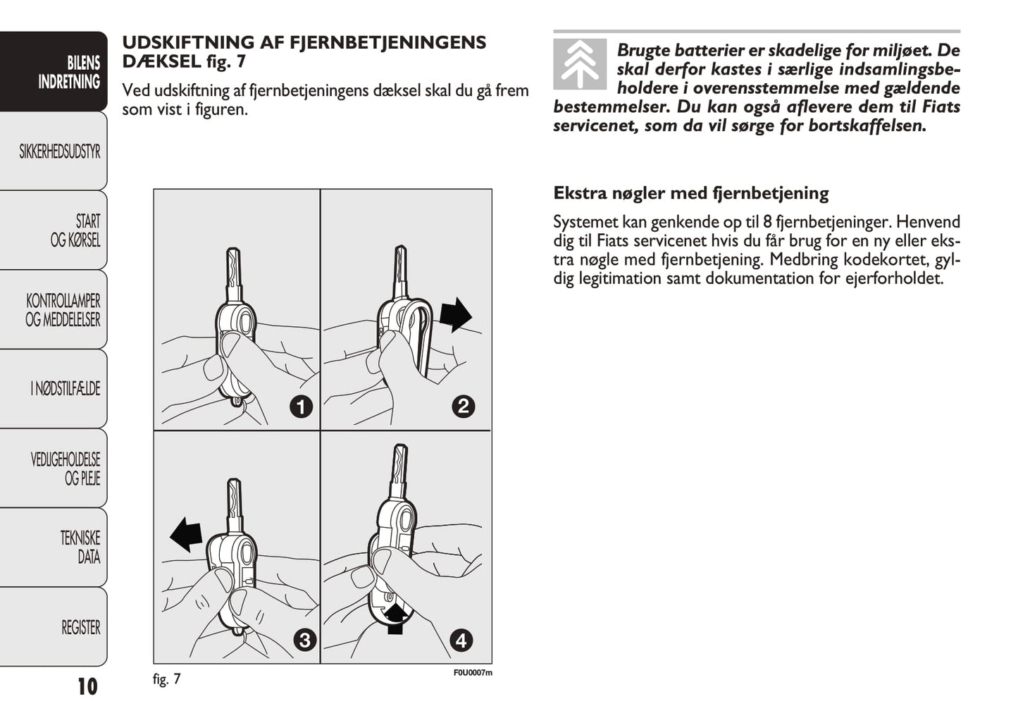 2012-2013 Fiat Punto Gebruikershandleiding | Dansk