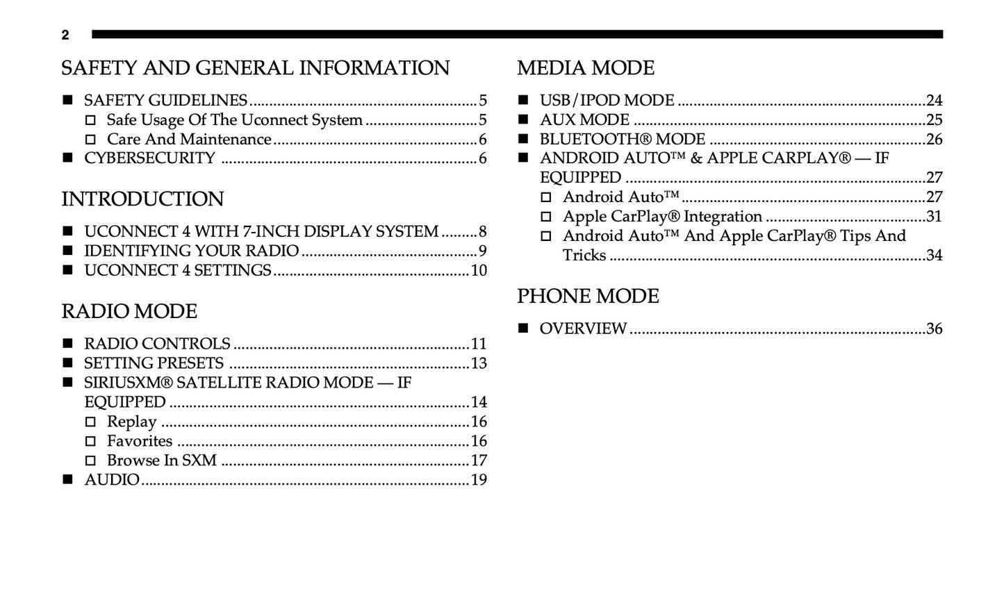 Uconnect 4 With 7-Inch Display Owner's Manual