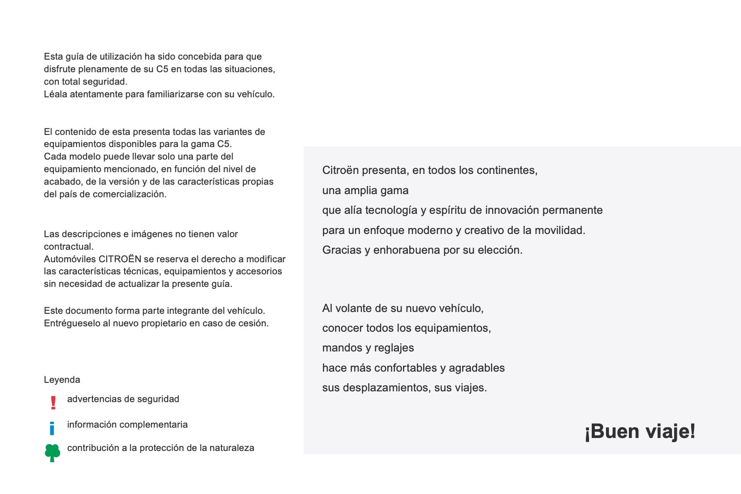 2016-2017 Citroën C5 Owner's Manual | Spanish