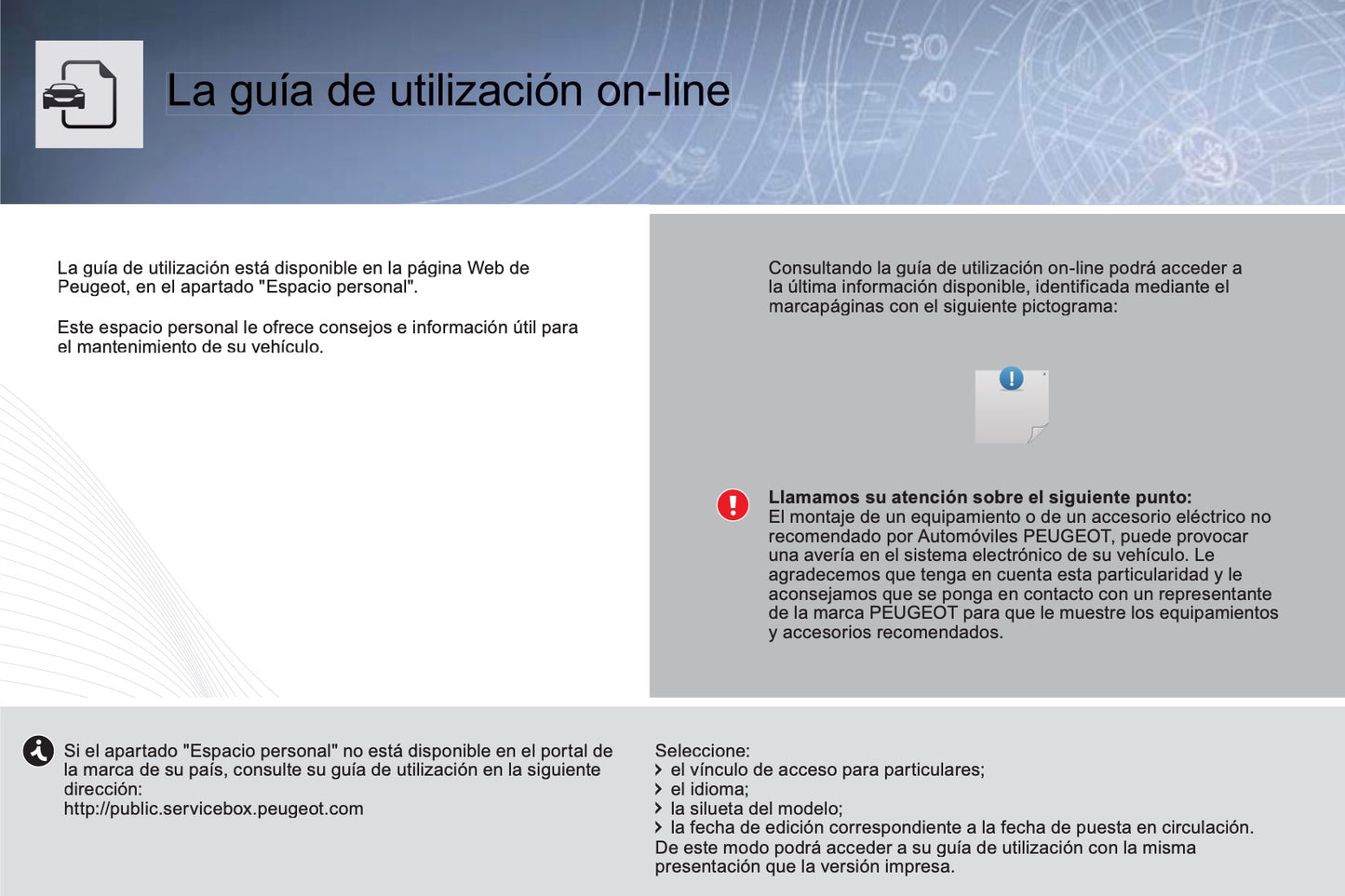 2012-2013 Peugeot 5008 Owner's Manual | Spanish