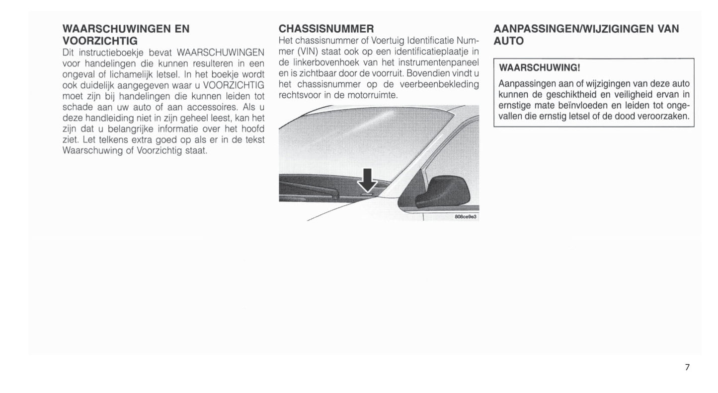2001-2007 Chrysler Voyager Gebruikershandleiding | Nederlands