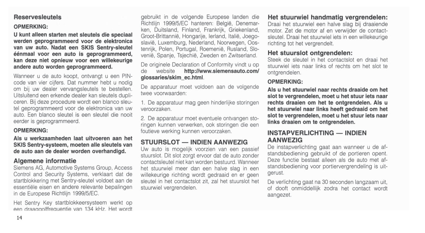 2001-2007 Chrysler Voyager Gebruikershandleiding | Nederlands