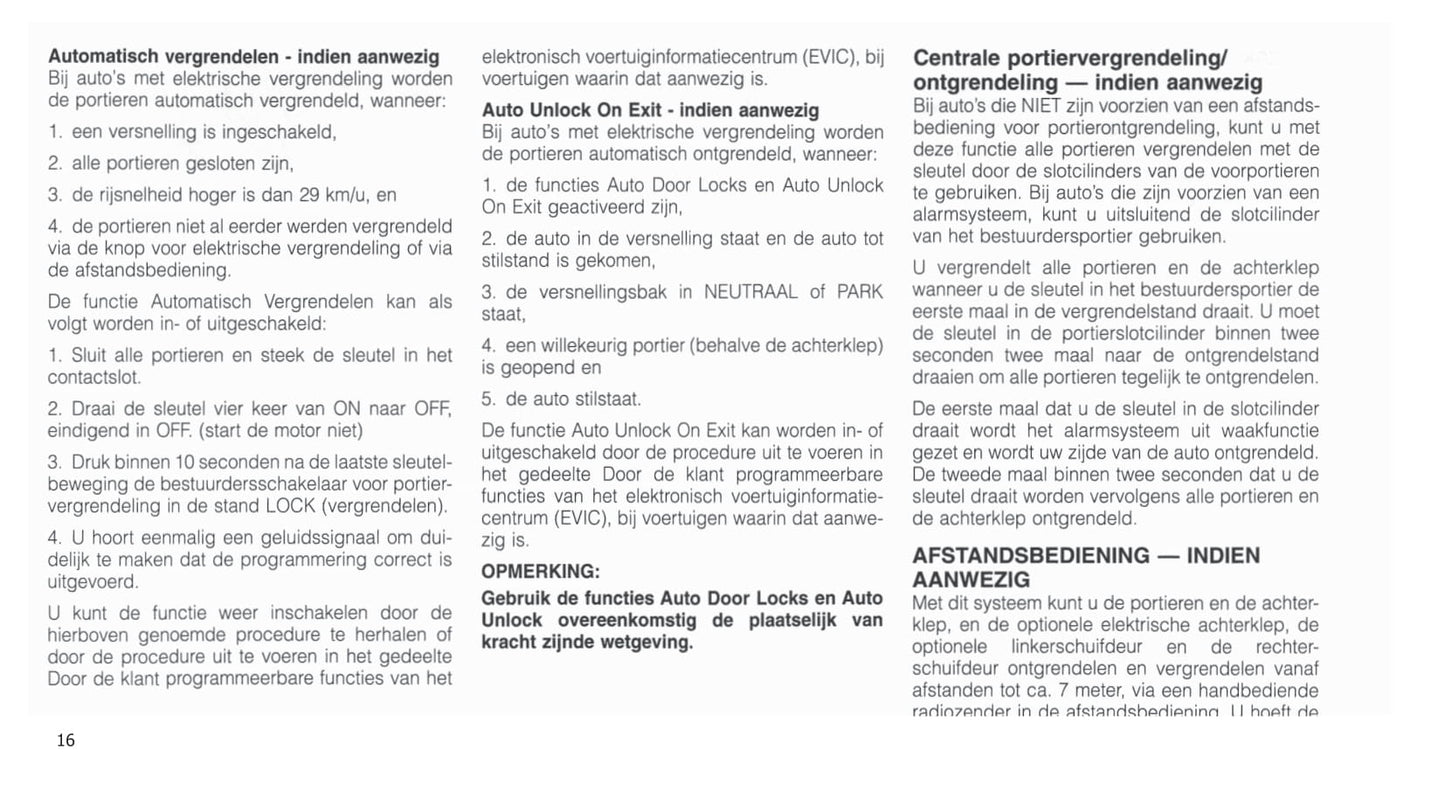2001-2007 Chrysler Voyager Gebruikershandleiding | Nederlands