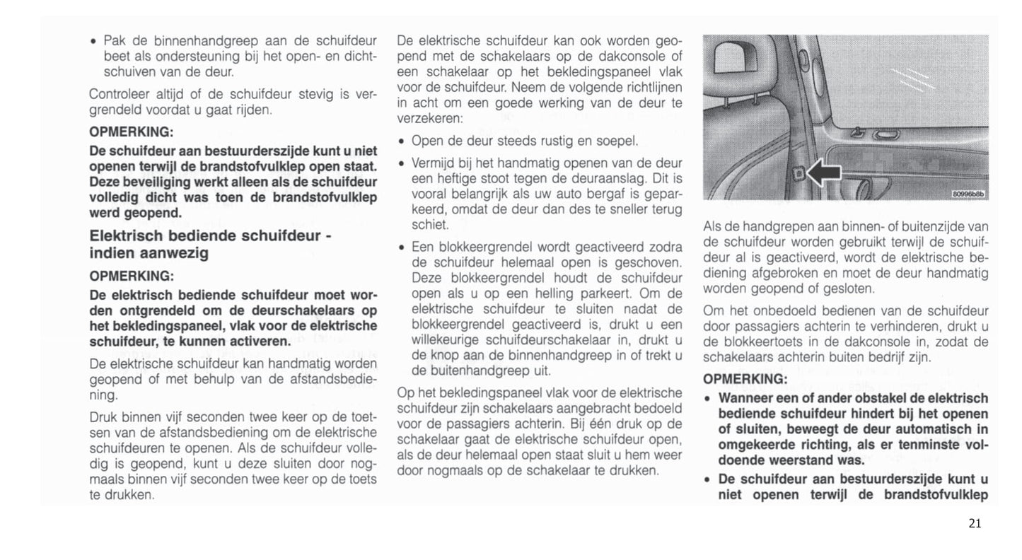 2001-2007 Chrysler Voyager Gebruikershandleiding | Nederlands
