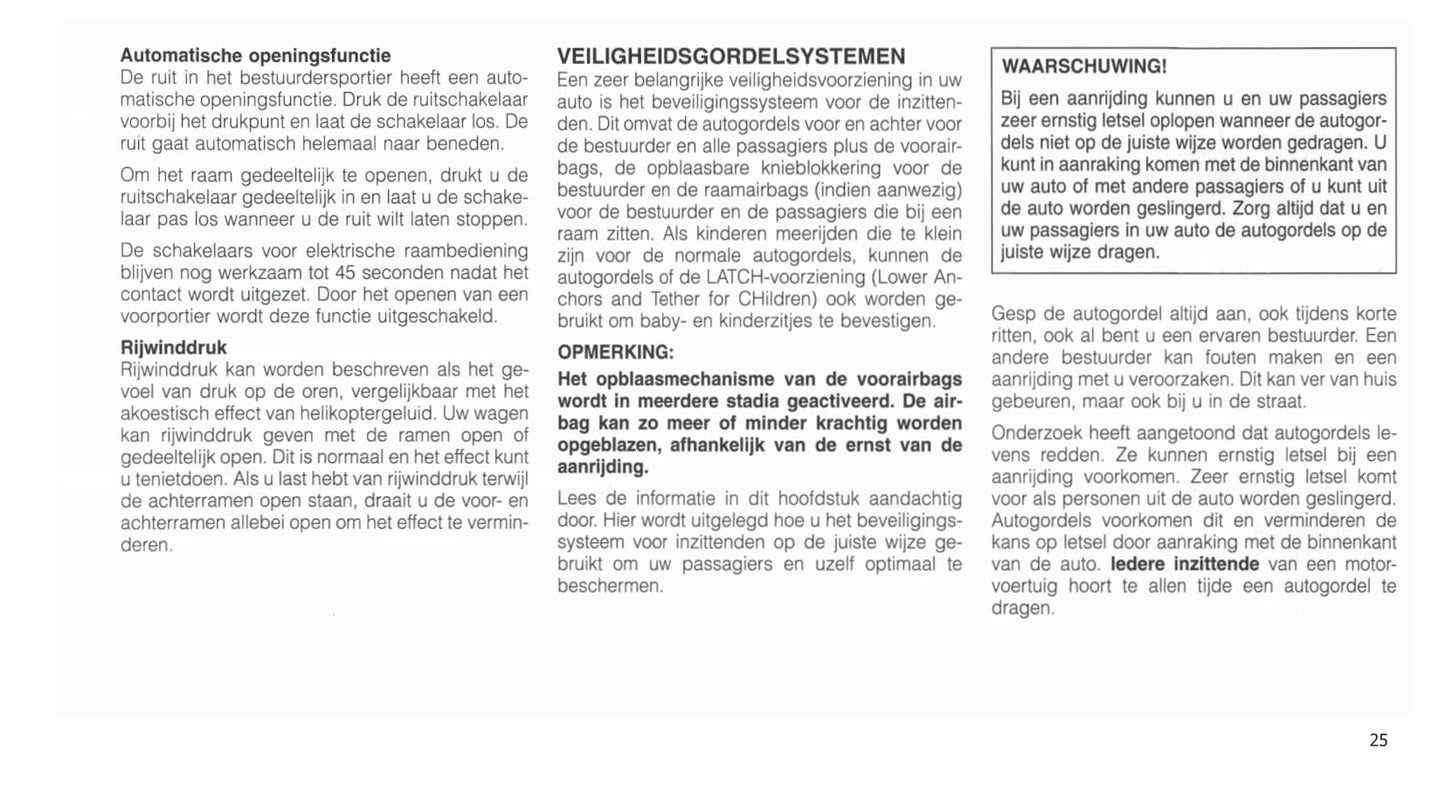 2001-2007 Chrysler Voyager Gebruikershandleiding | Nederlands
