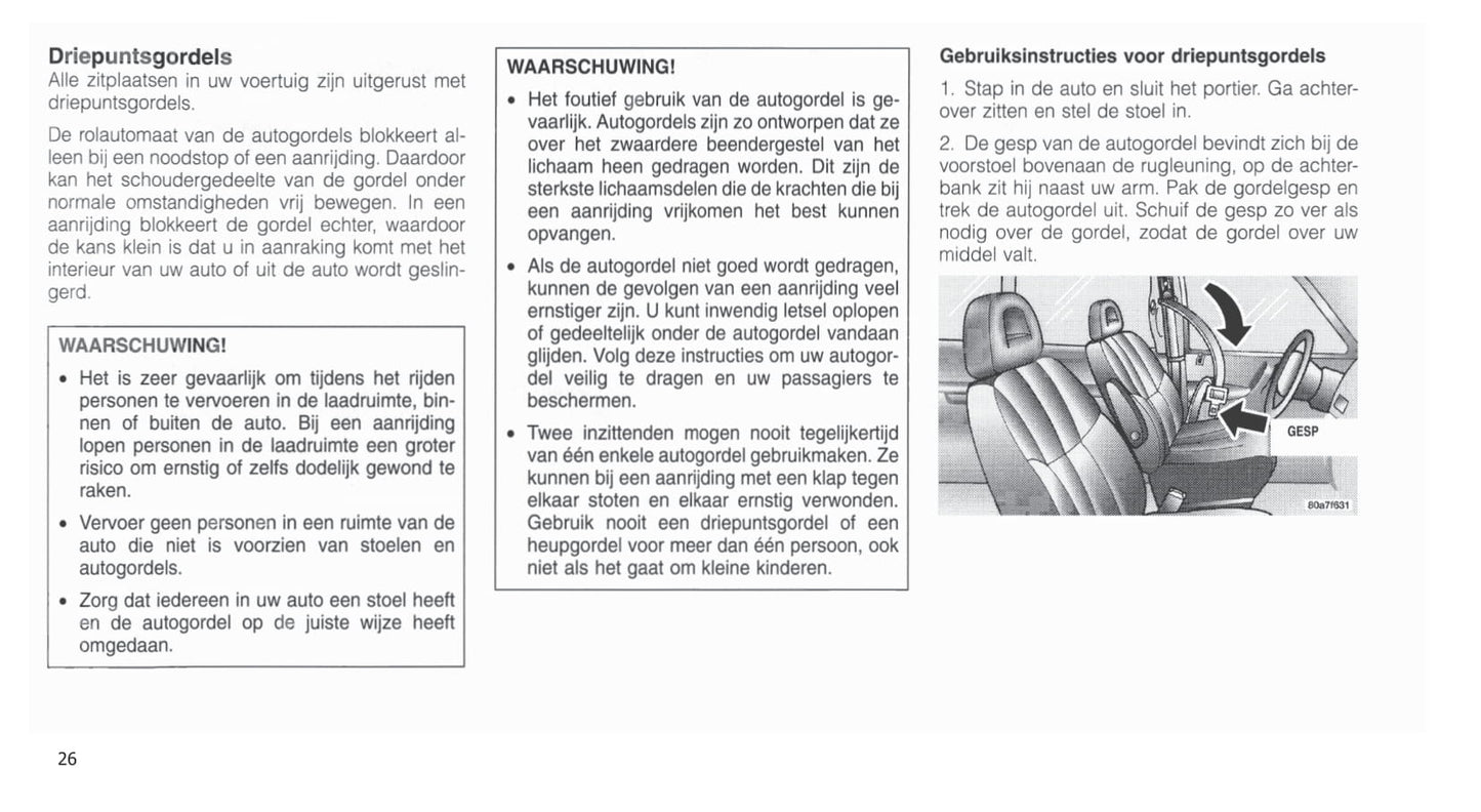 2001-2007 Chrysler Voyager Gebruikershandleiding | Nederlands