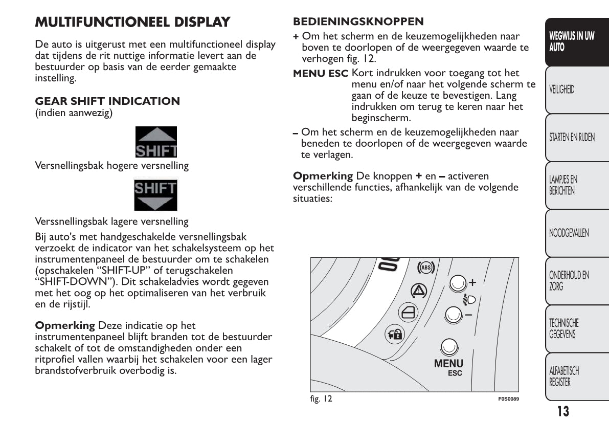 2012-2013 Fiat 500 Gebruikershandleiding | Nederlands
