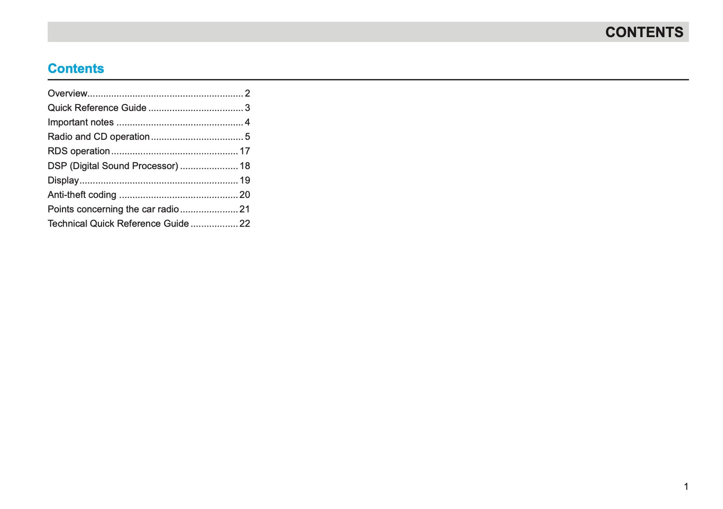 Skoda Radio Rhapsody Manuel du propriétaire 2004