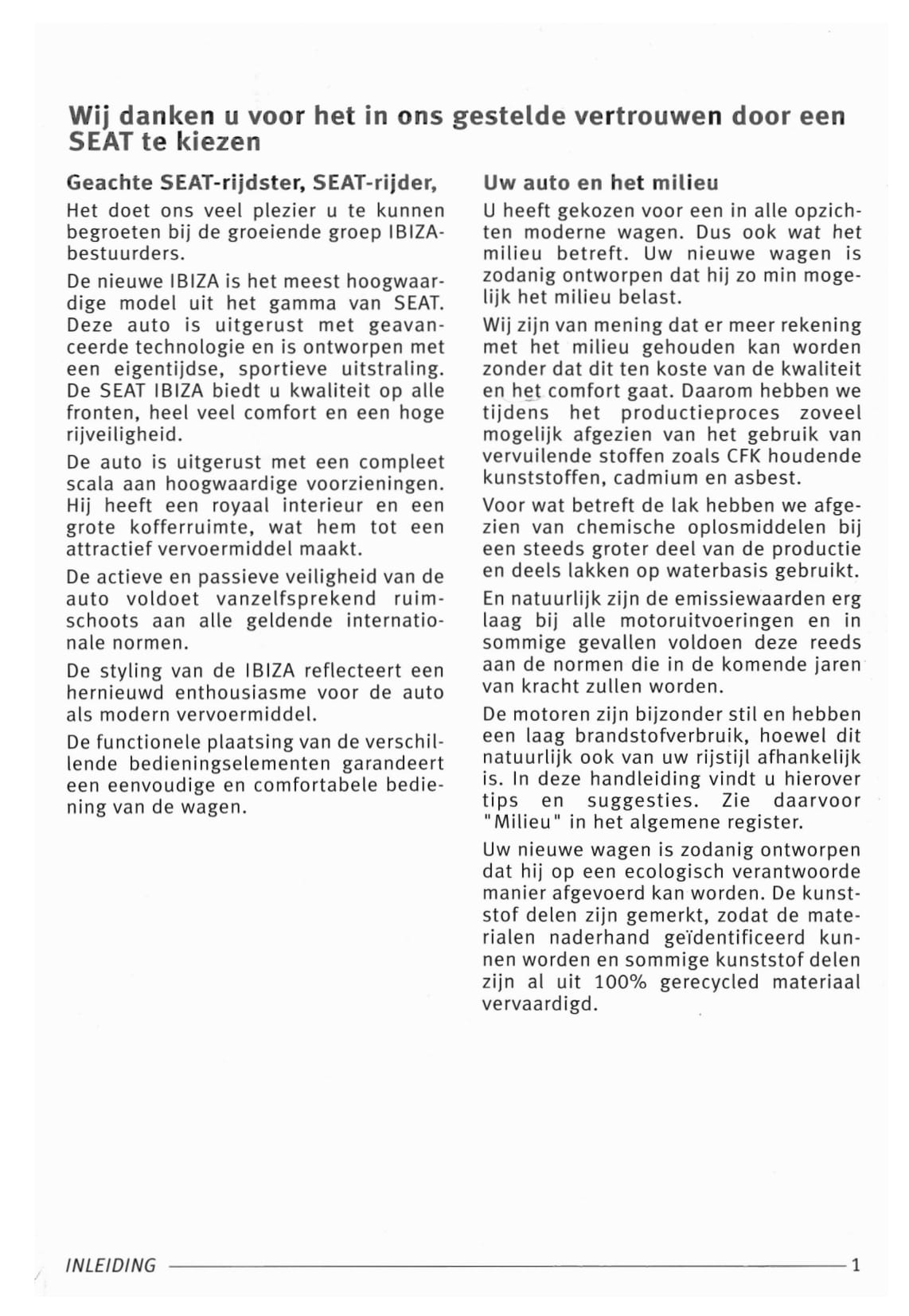 1999-2002 Seat Ibiza Gebruikershandleiding | Nederlands