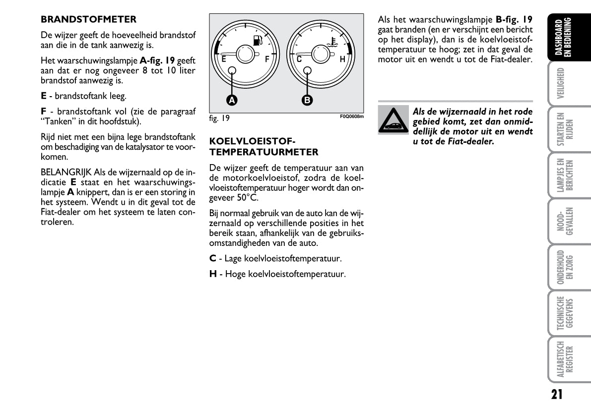 2008-2009 Fiat Bravo Owner's Manual | Dutch