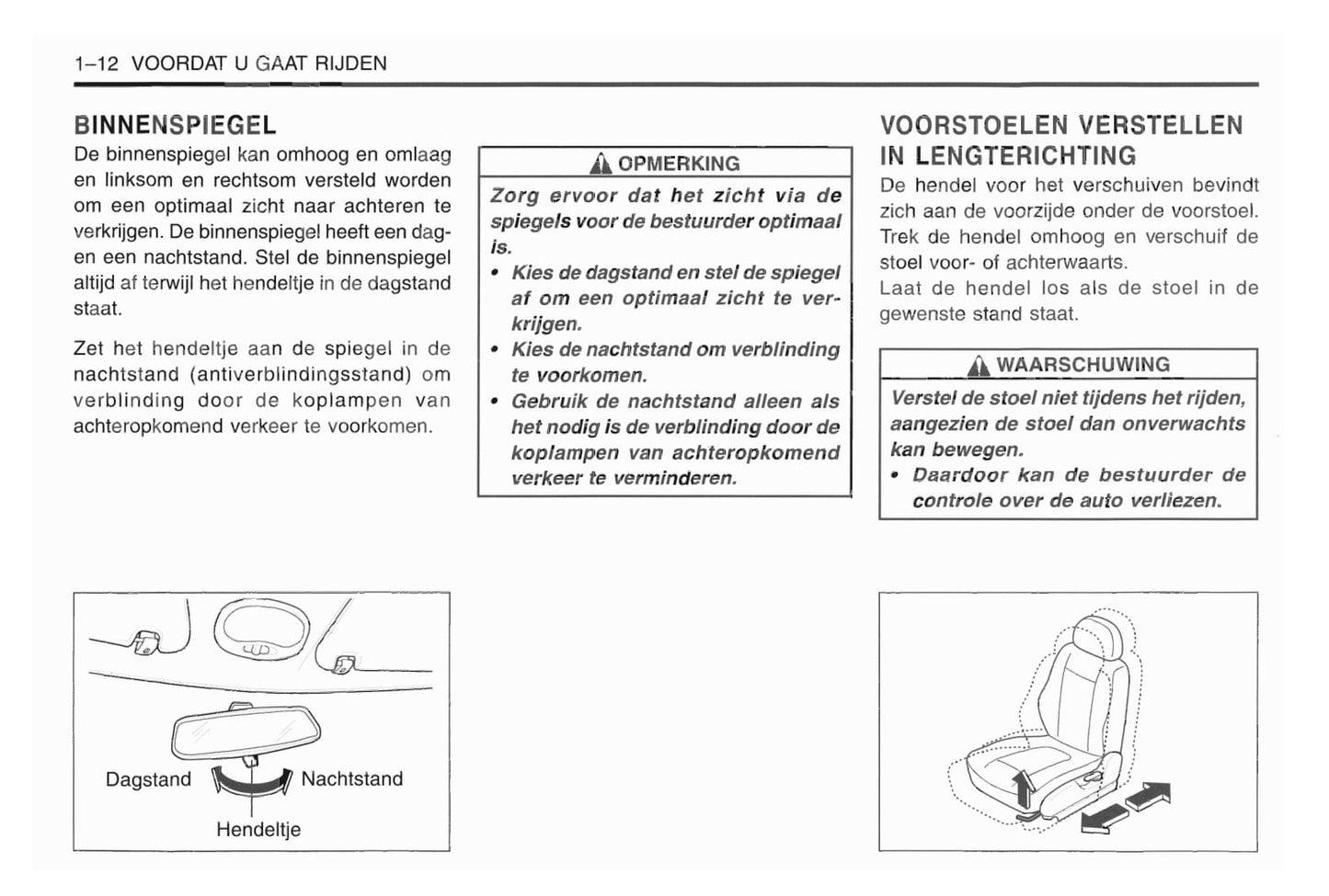 1998-2001 Daewoo Matiz Gebruikershandleiding | Nederlands