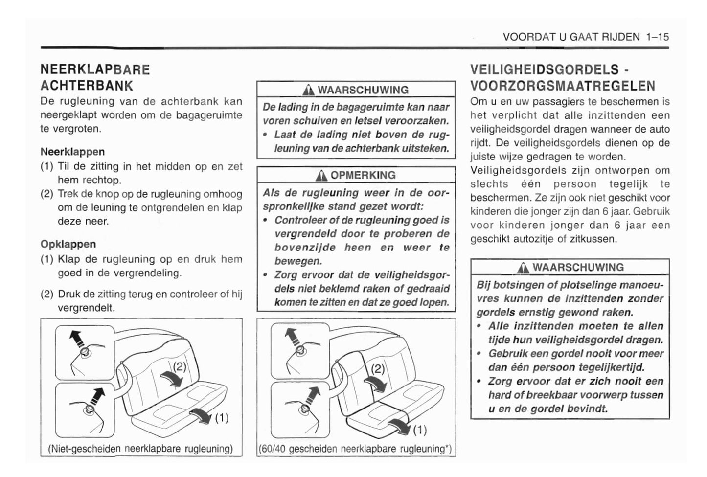 1998-2001 Daewoo Matiz Gebruikershandleiding | Nederlands
