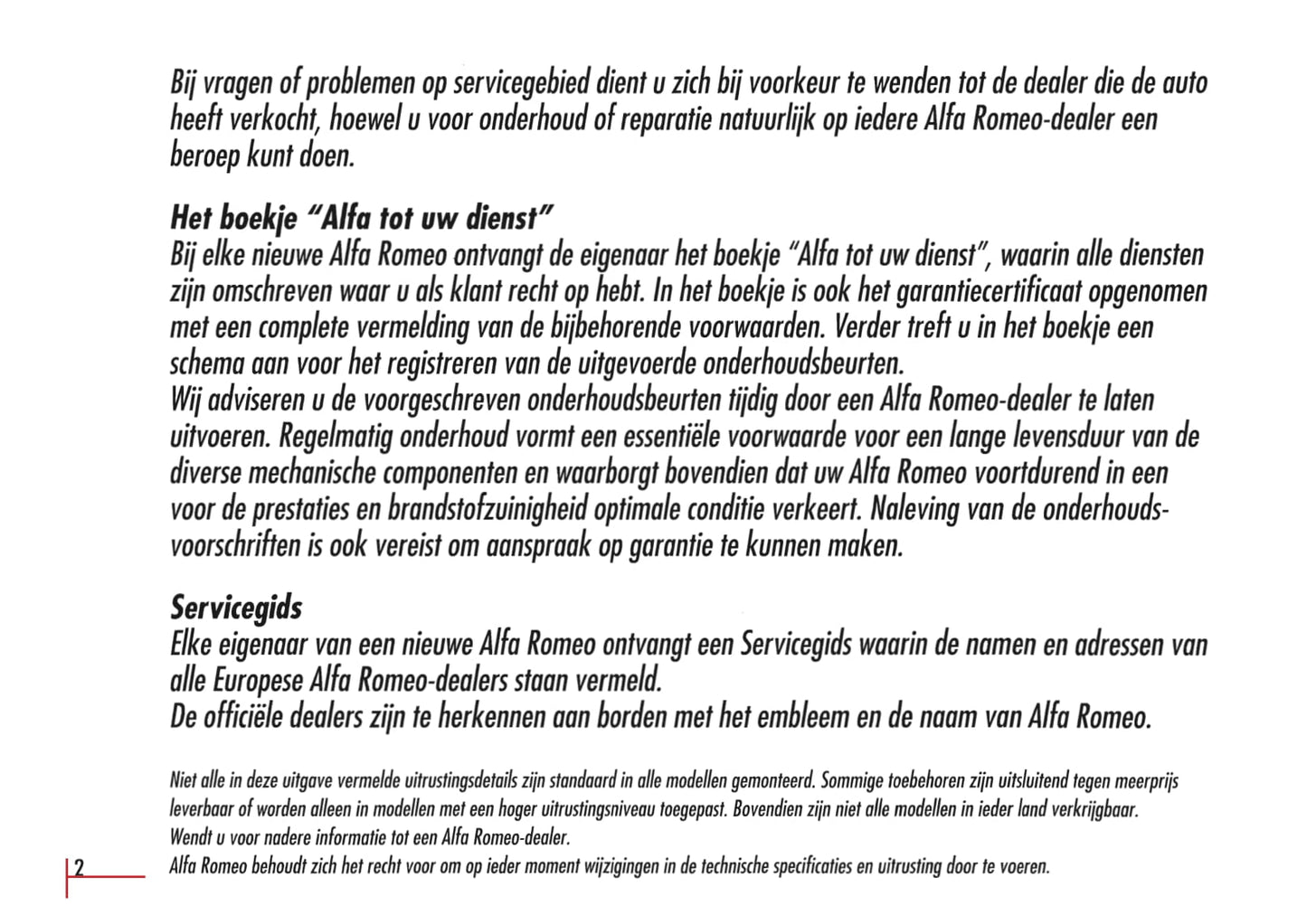 1996-2003 Alfa Romeo Spider/GTV Gebruikershandleiding | Nederlands