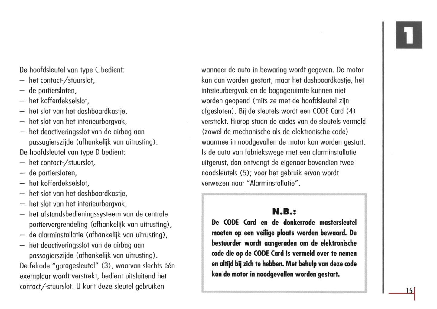 1996-2003 Alfa Romeo Spider/GTV Gebruikershandleiding | Nederlands
