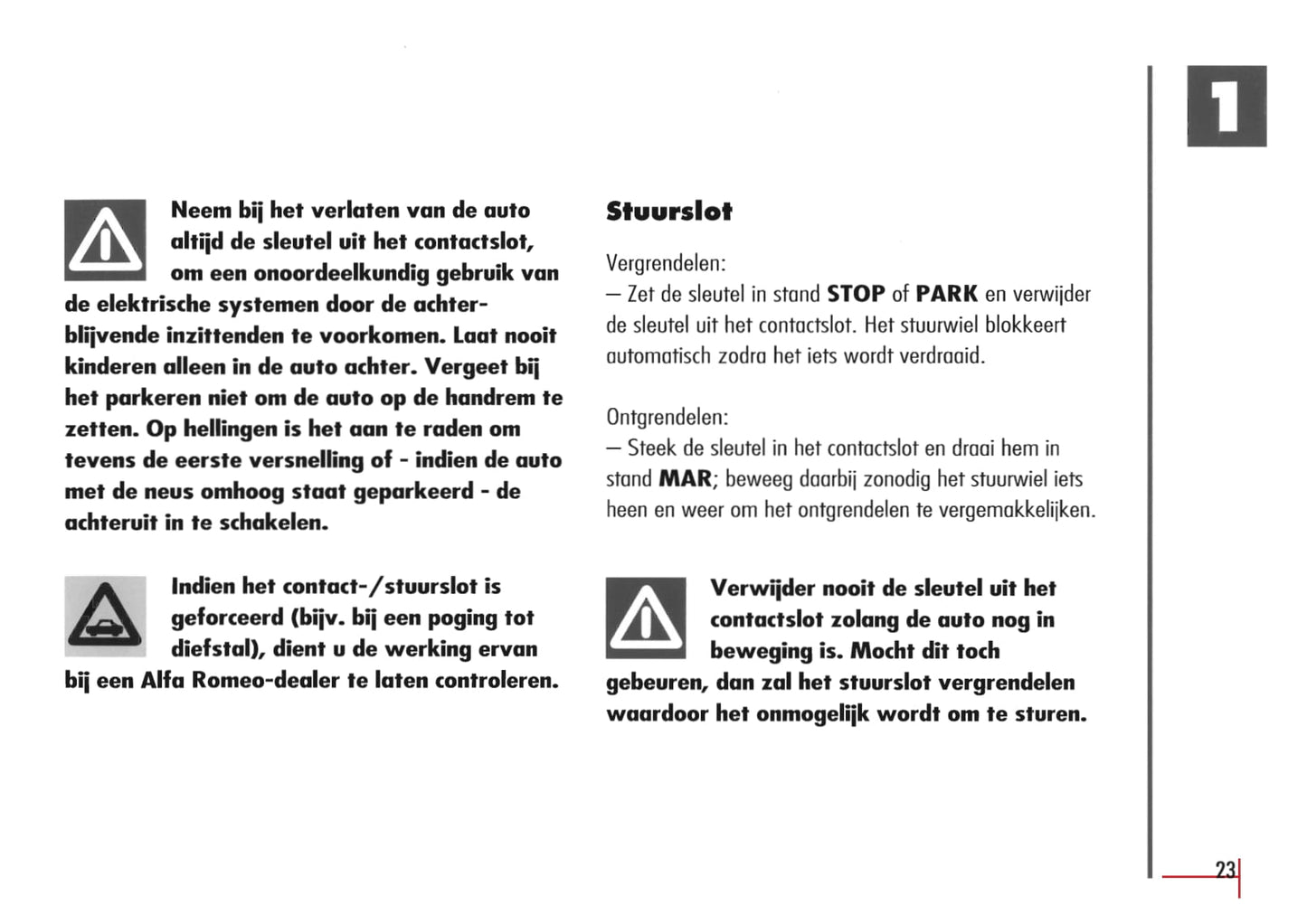 1996-2003 Alfa Romeo Spider/GTV Gebruikershandleiding | Nederlands