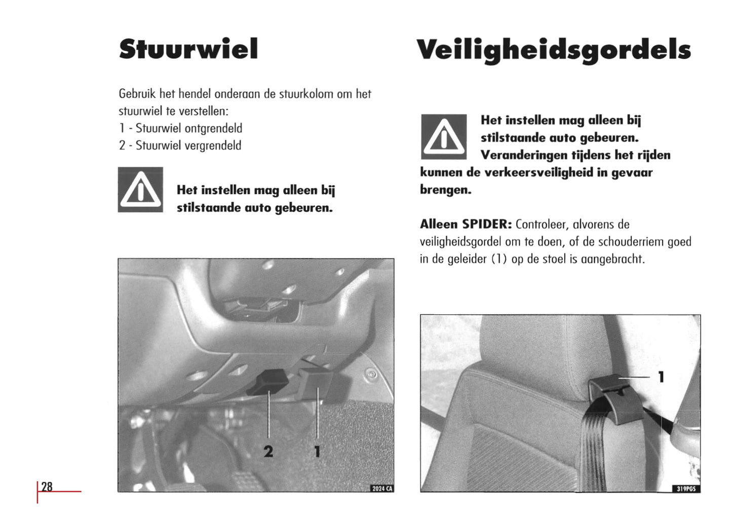 1996-2003 Alfa Romeo Spider/GTV Gebruikershandleiding | Nederlands