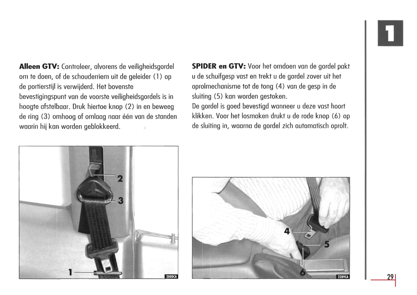 1996-2003 Alfa Romeo Spider/GTV Gebruikershandleiding | Nederlands