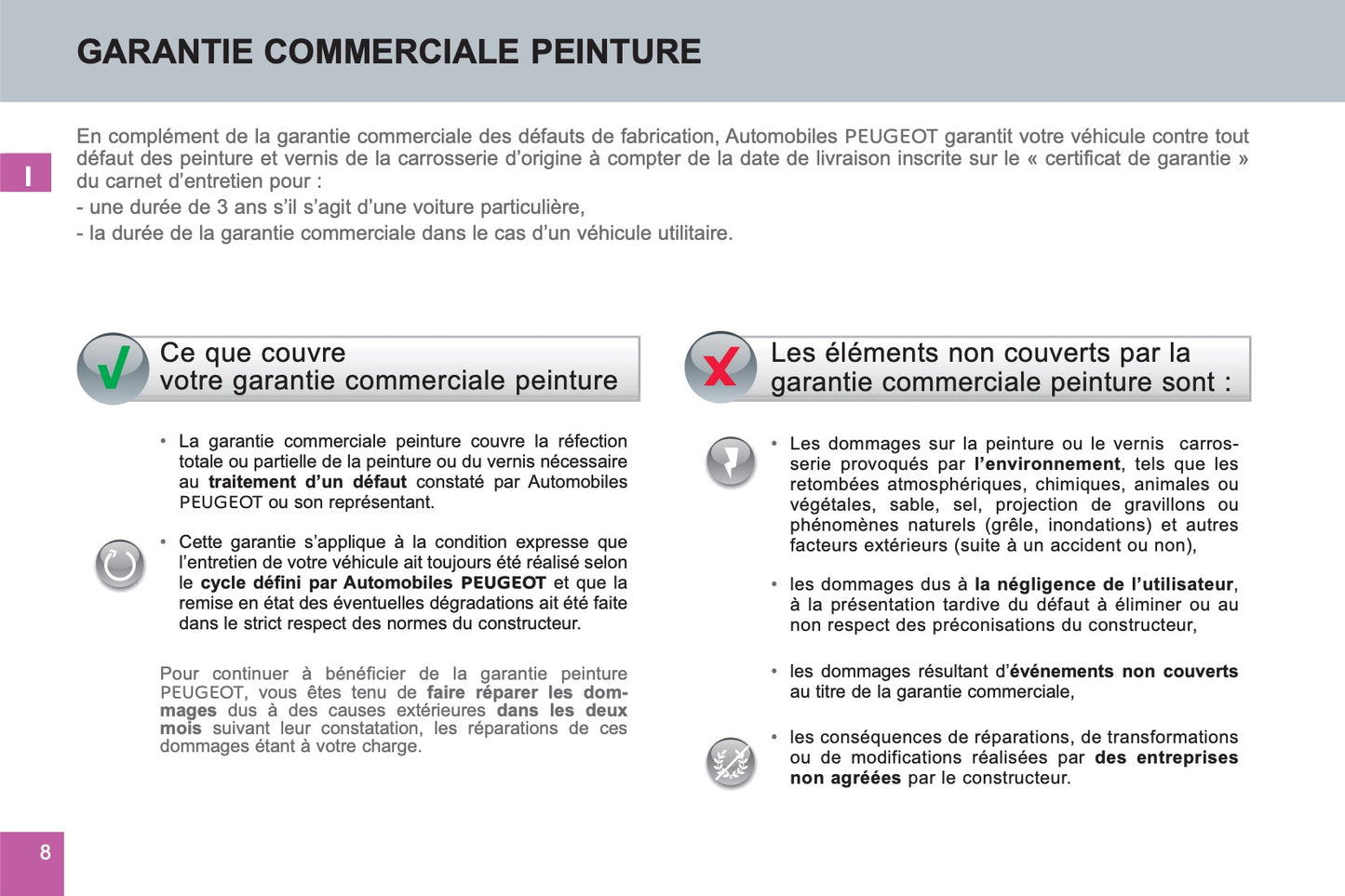 Peugeot Carnet D’entretien et de Garanties 2016 - 2020