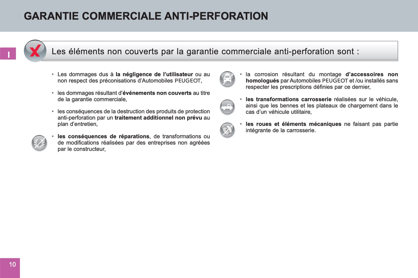 Peugeot Carnet D’entretien et de Garanties 2016 - 2020